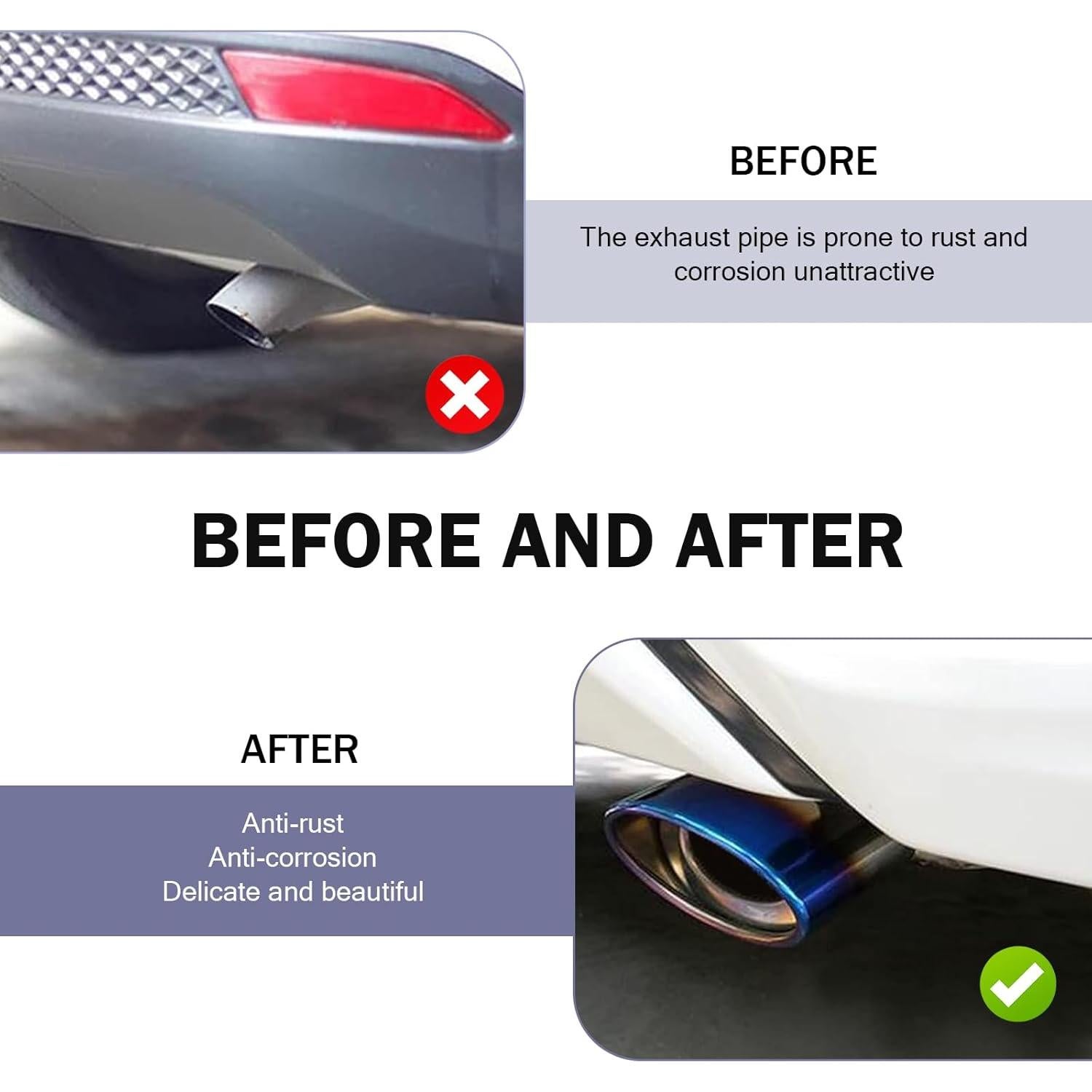 Punta de Escape Doble Arwrilt 6.35 cm Acero Inoxidable Azul