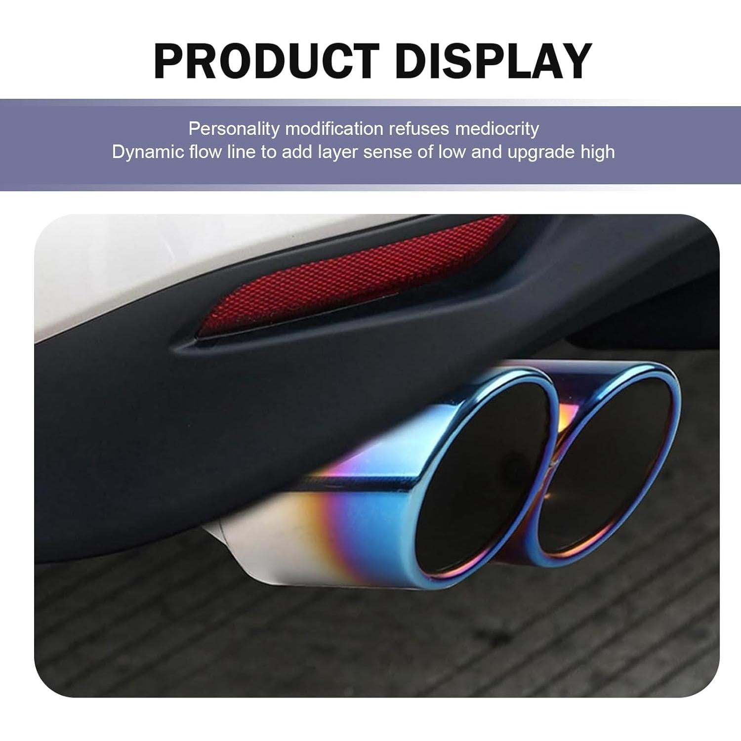 Punta de Escape Doble Arwrilt 6.35 cm Acero Inoxidable Azul