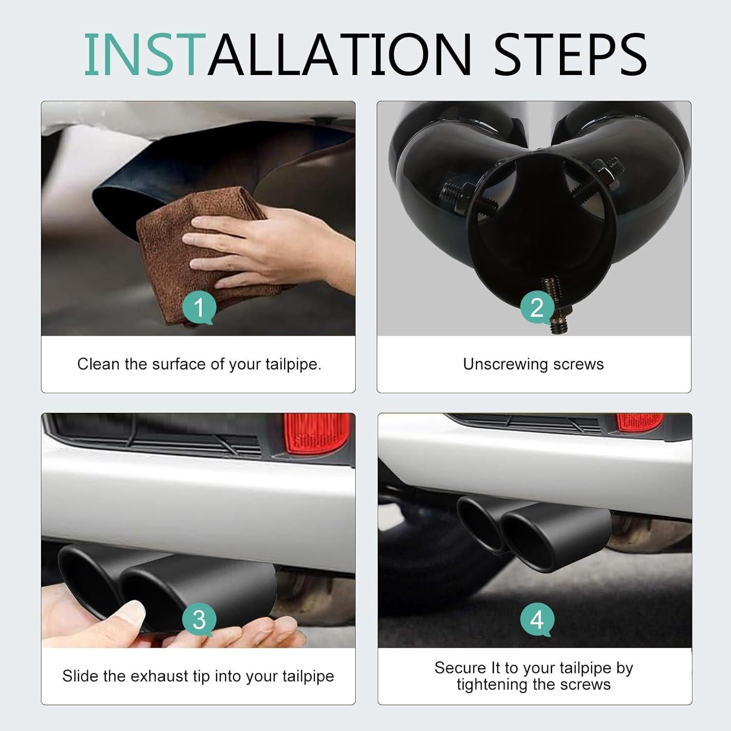 Punta de Escape Doble Arwrilt 6.35 cm Acero Inoxidable Azul