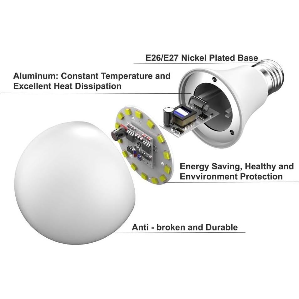 Bombilla Vgogfly Dusk a Dawn Blanca Cálida E26 1 Cuenta