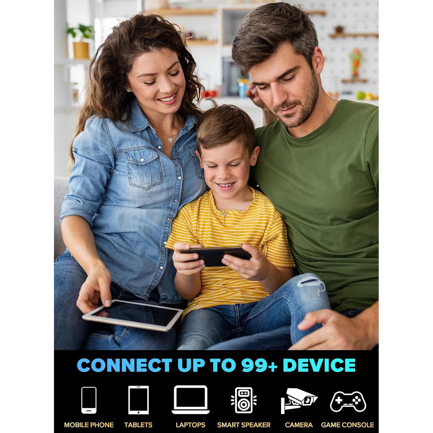 Extensor WiFi 6 Koctic AX3000 Doble Banda 1115m² 99 Dispositivos