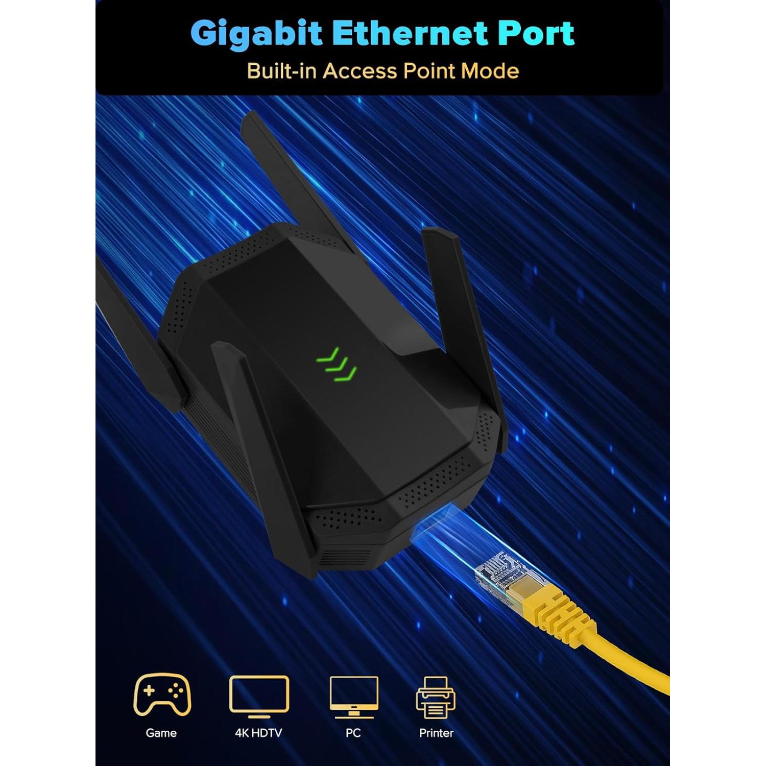 Extensor WiFi 6 Koctic AX3000 Doble Banda 1115m² 99 Dispositivos