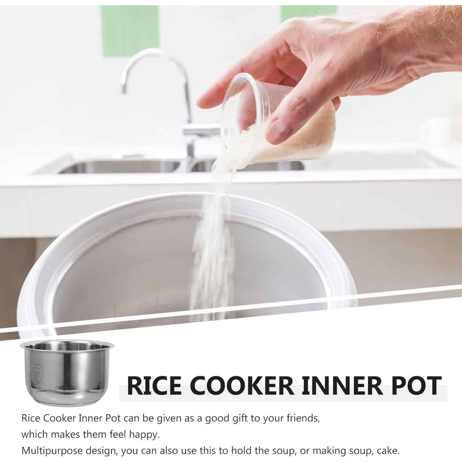 Olla Interna de Cocción 2L UPKOCH Acero Inoxidable