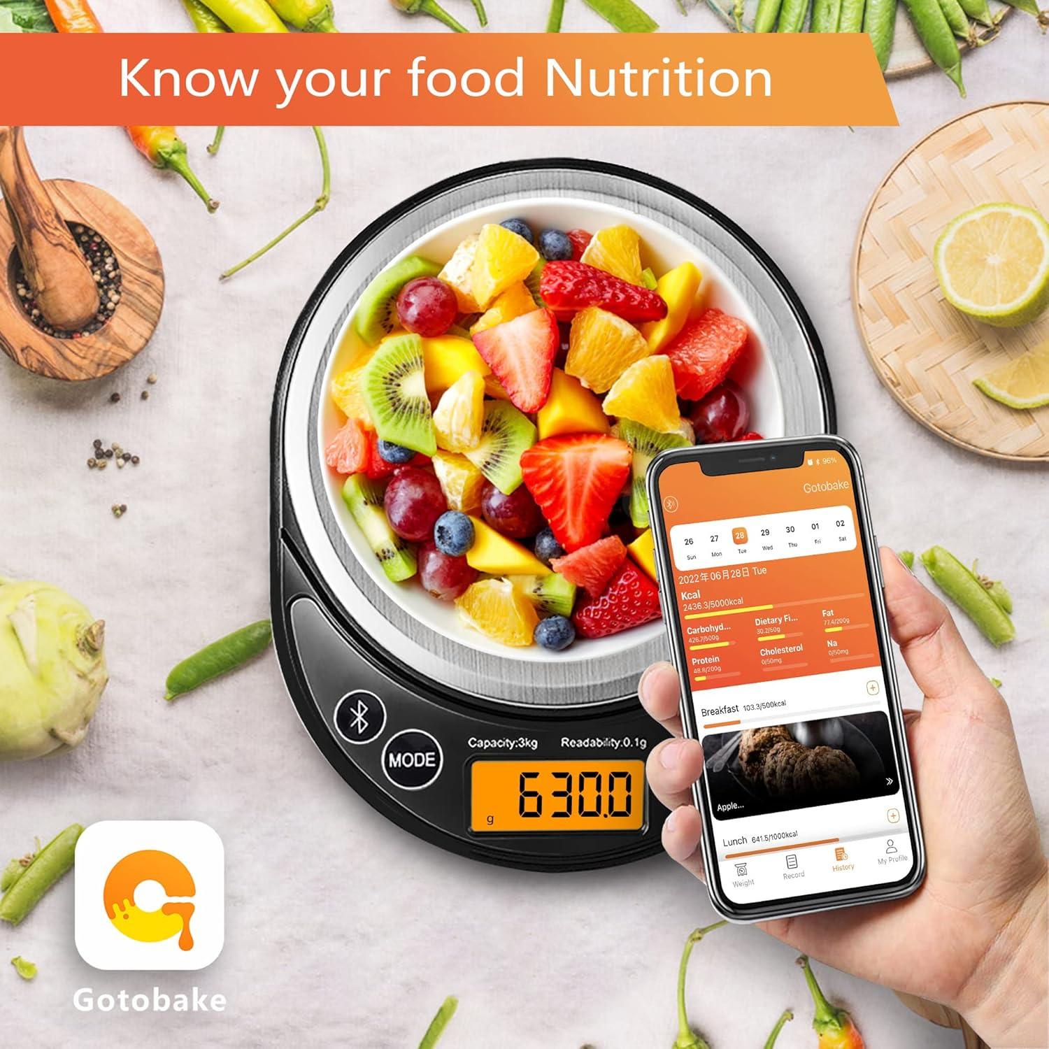 Báscula Digital de Cocina UNIWEIGH 3kg con Calculadora Nutricional