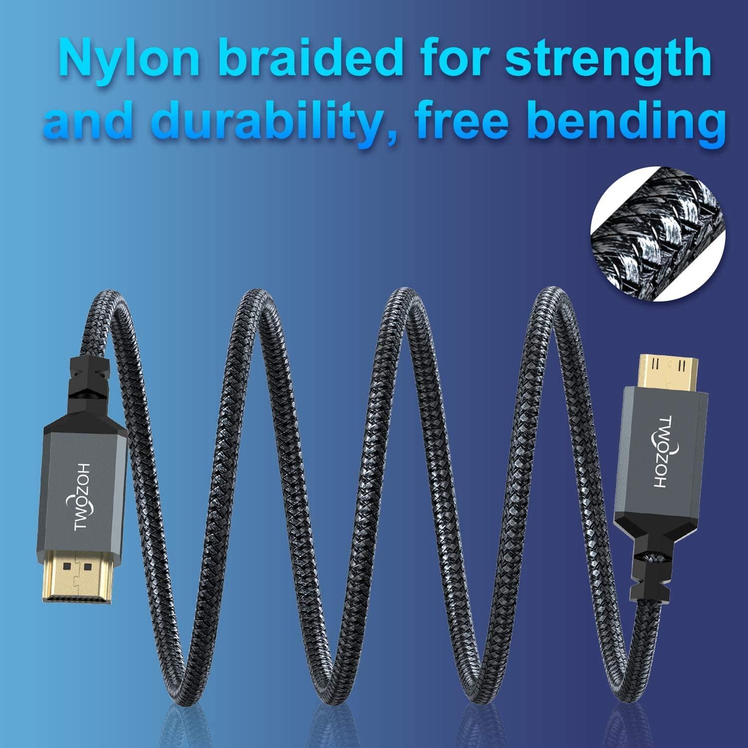 Cable Mini HDMI a HDMI Twozoh 0.3M Alta Velocidad 4K 60Hz