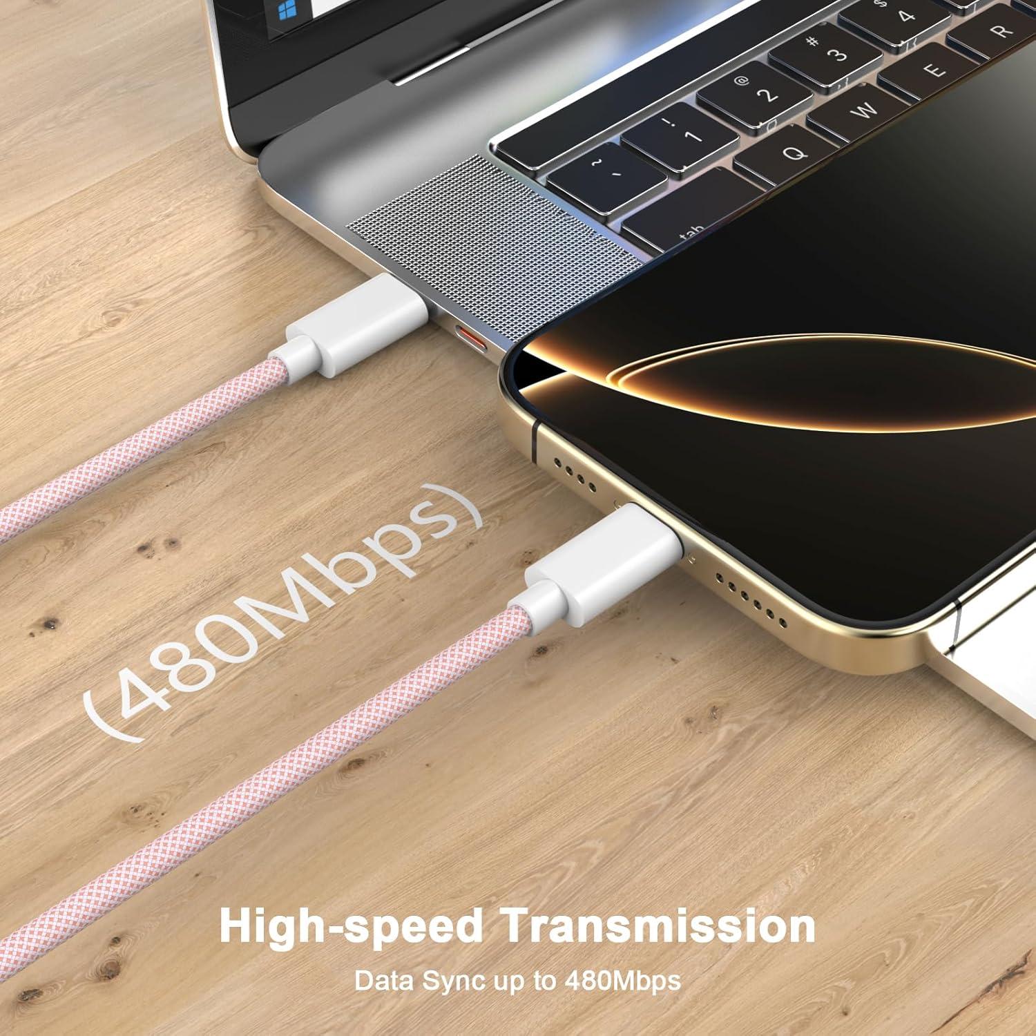 Cable de carga USB C a C 3M Kassdin 60W para iPhone 17/16/15