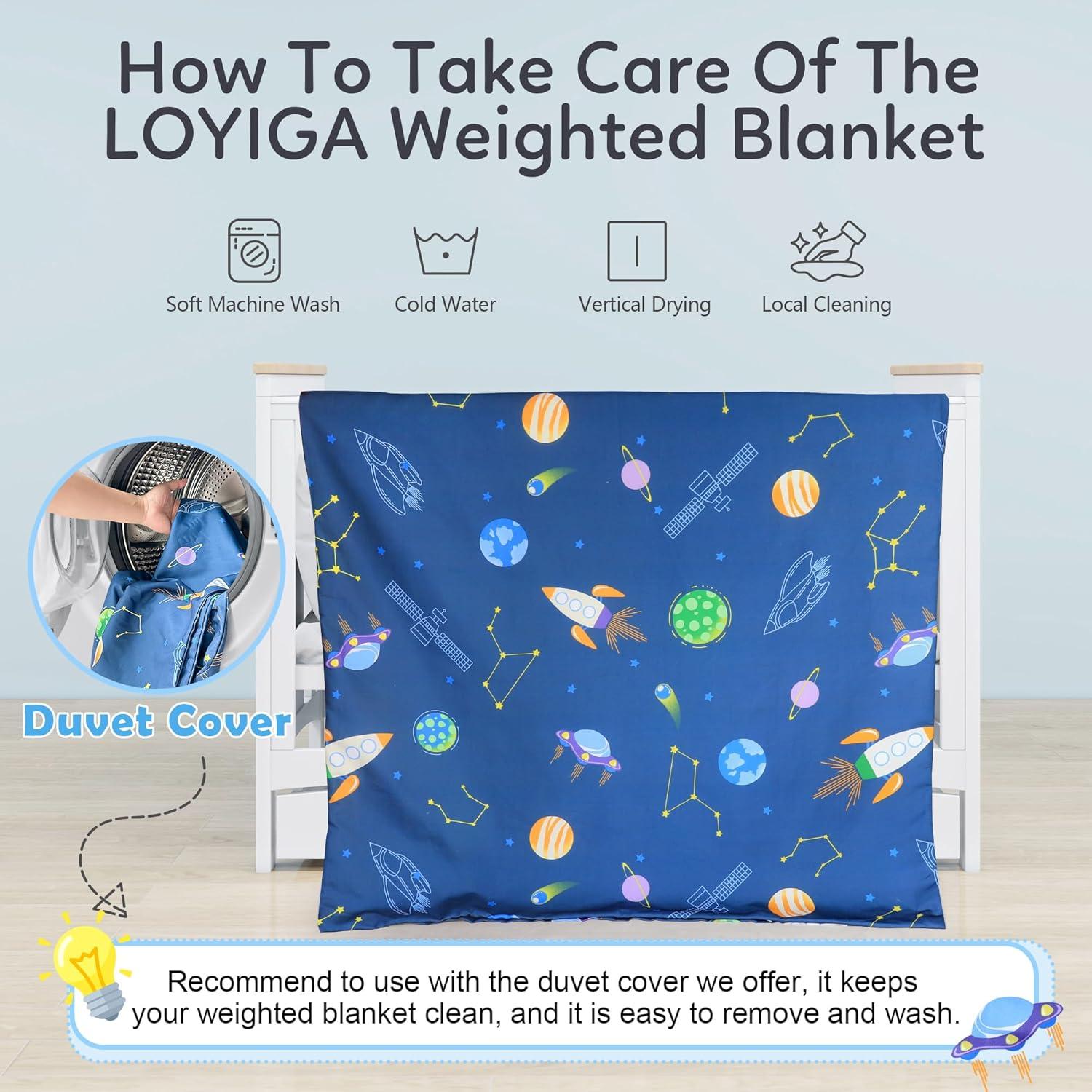 Manta con peso LOYIGA 1.36kg 121.92x91.44cm Azul Reversible