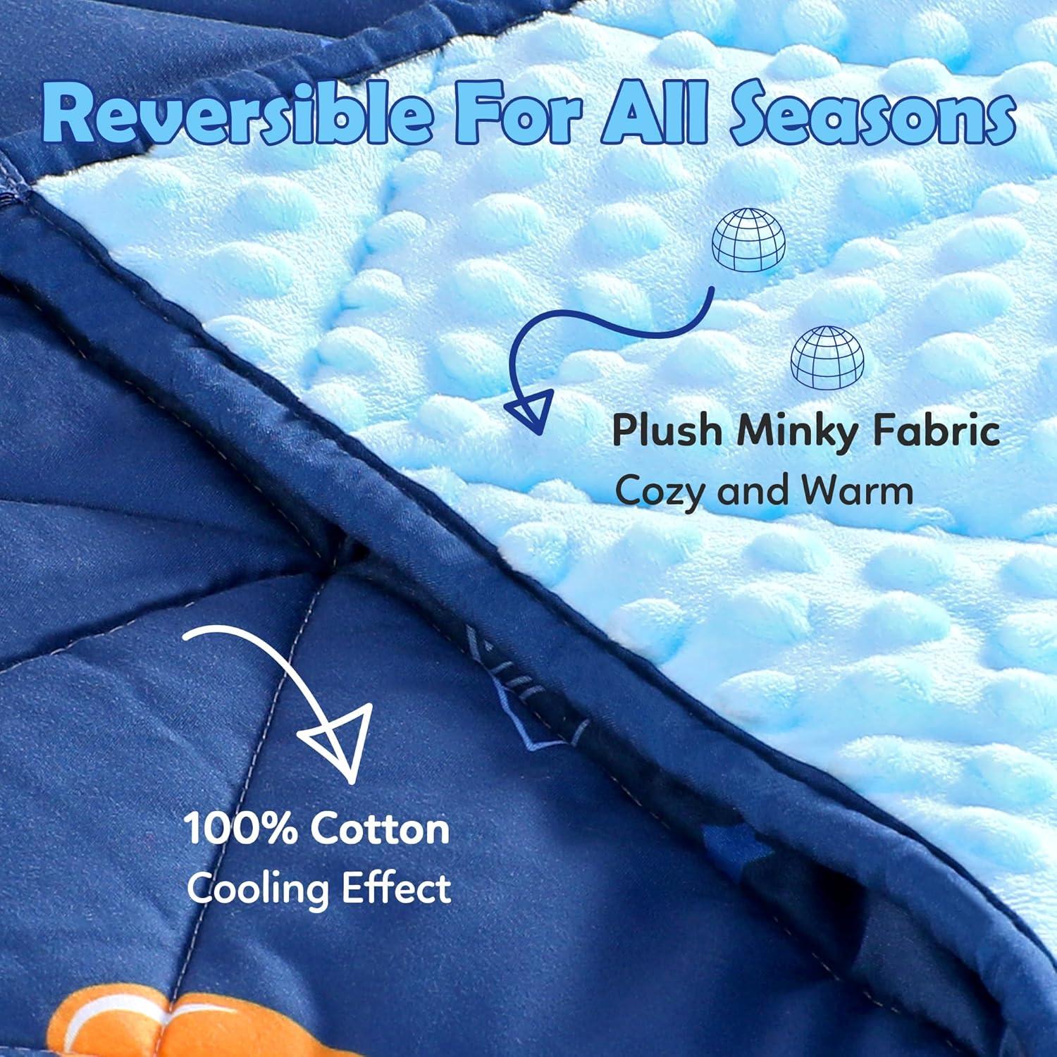 Manta con peso LOYIGA 1.36kg 121.92x91.44cm Azul Reversible