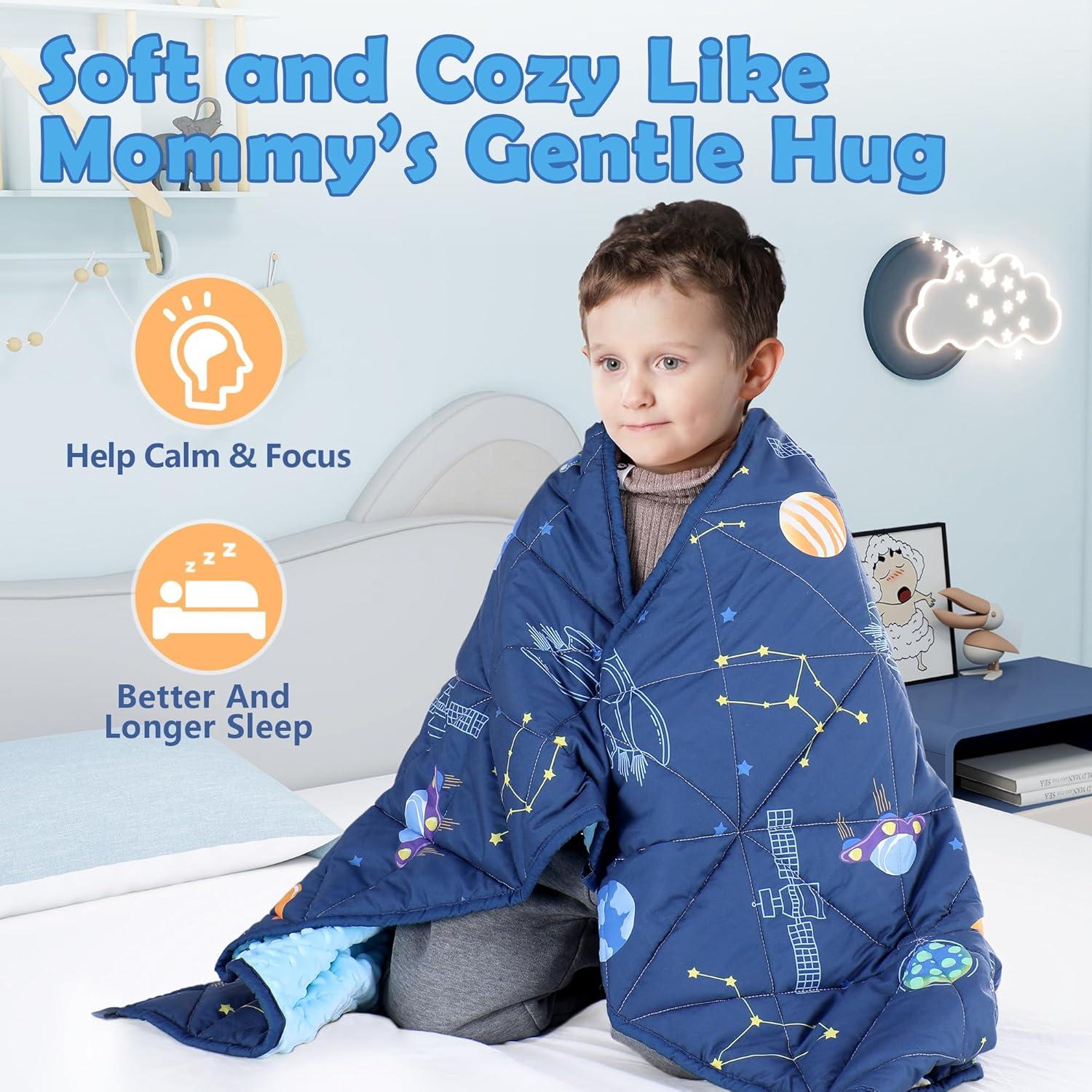 Manta con peso LOYIGA 1.36kg 121.92x91.44cm Azul Reversible