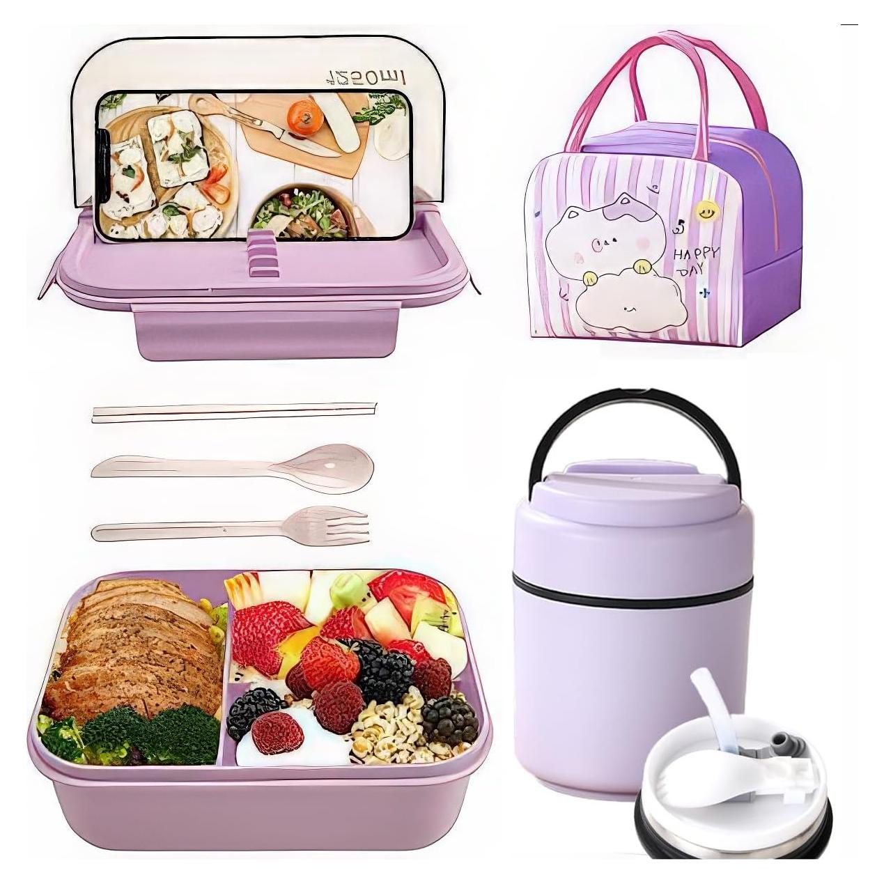 Caja Bento ZAZOOT 3 Compartimentos a Prueba de Fugas 19.3x14.5cm