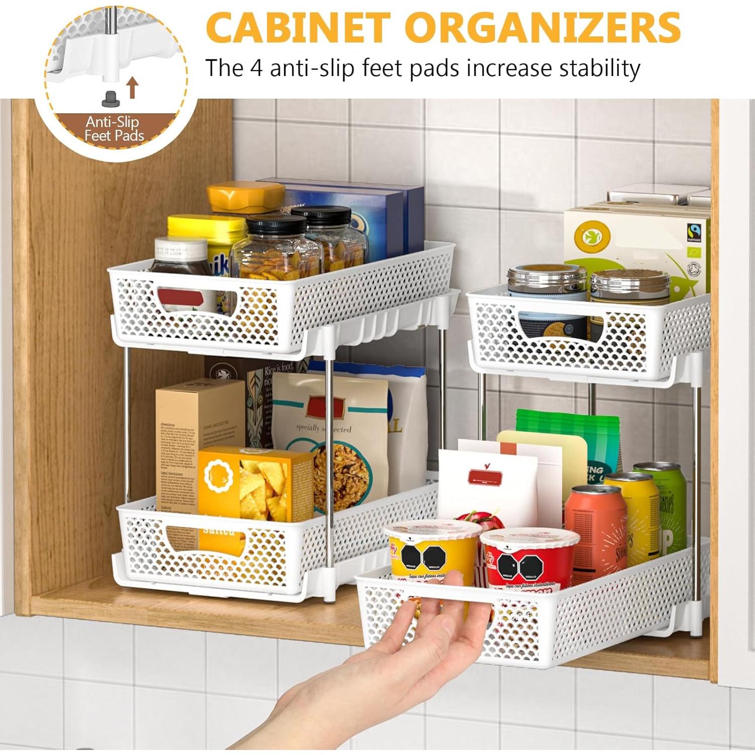 Organizadores de Baño DABIGE 2 Niveles - Paquete de 2 Blancos