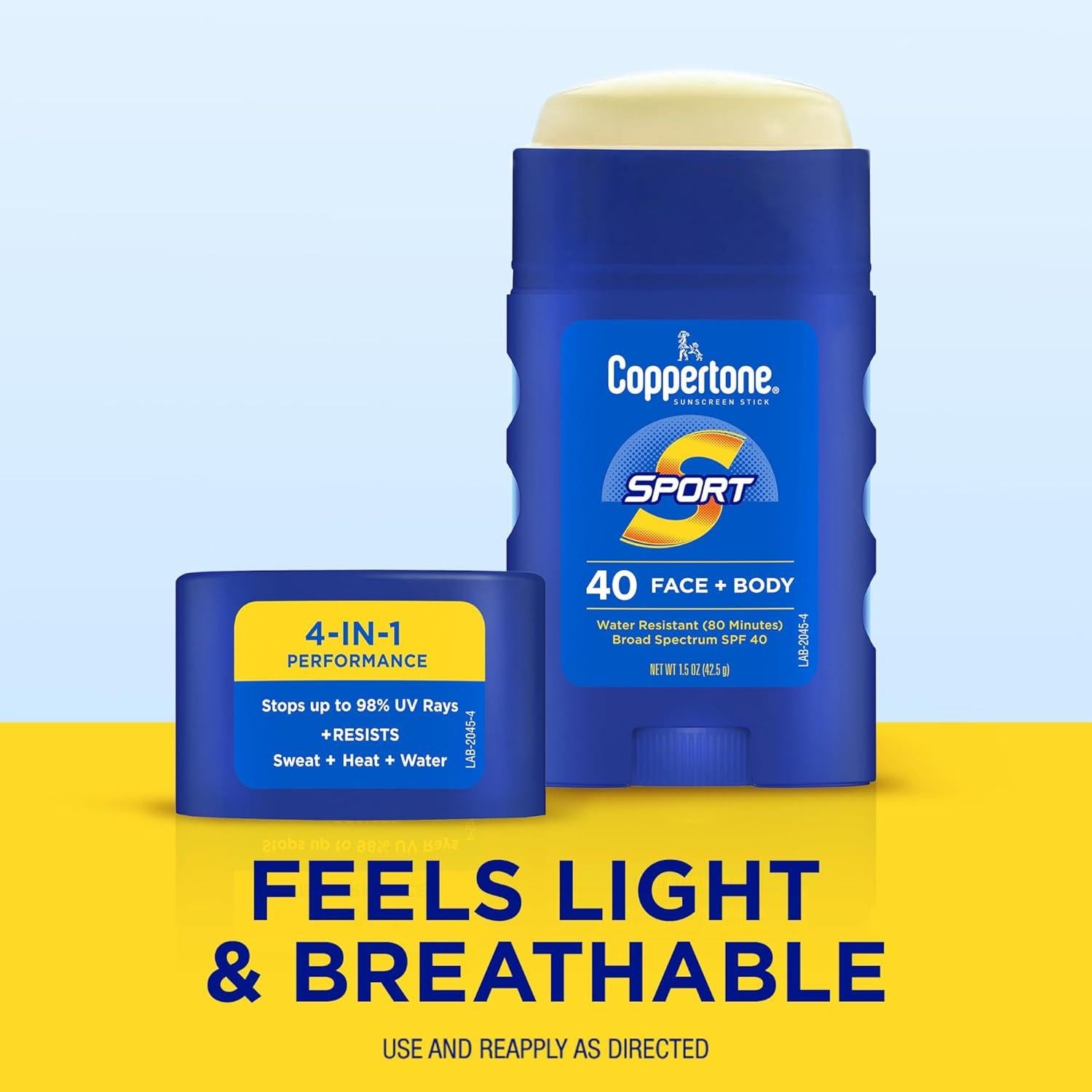Stick Protector Solar Coppertone Sport SPF 40 42.5g Resistente Agua