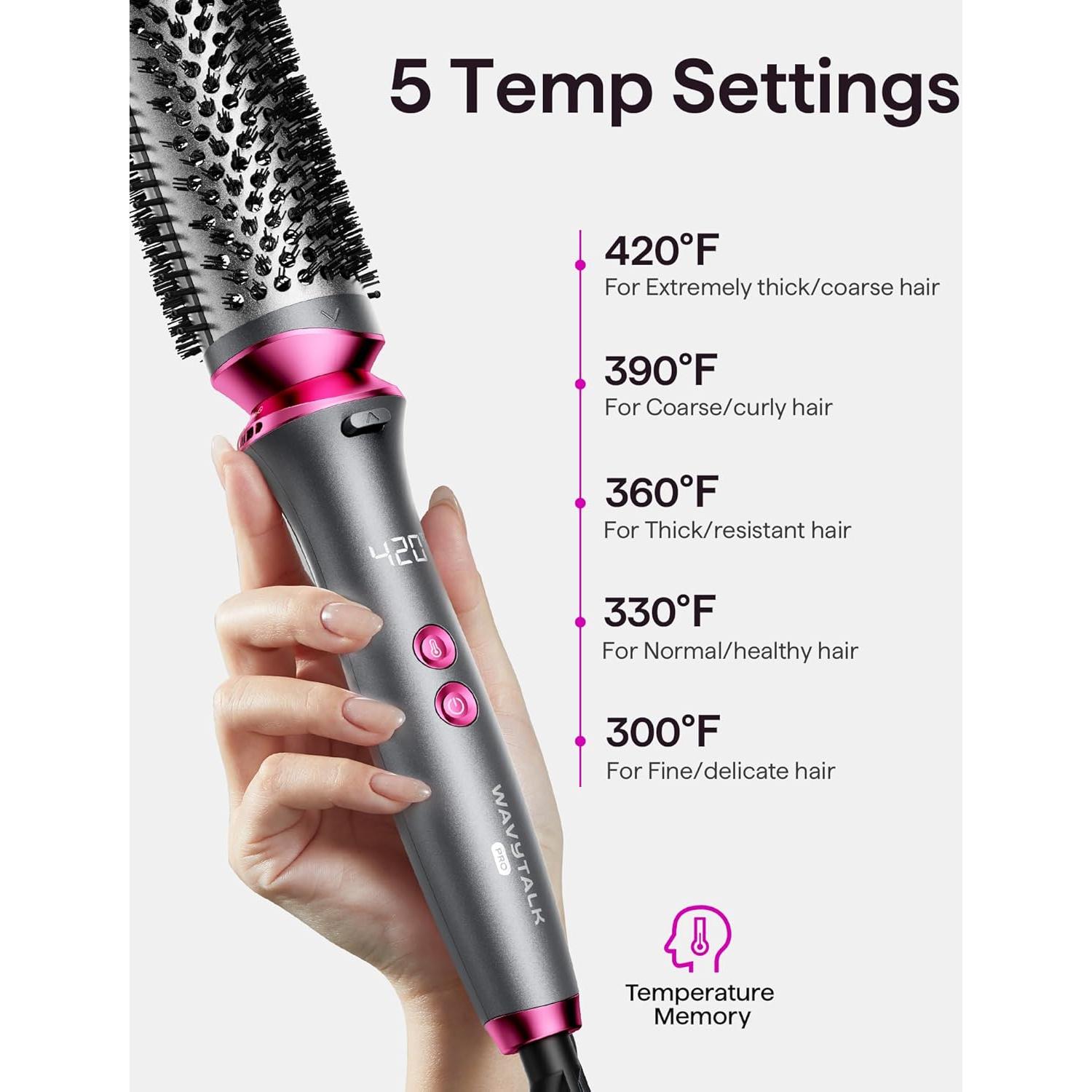 Cepillo Térmico Wavytalk Heatwave Pro 3.81 cm Gris Oscuro