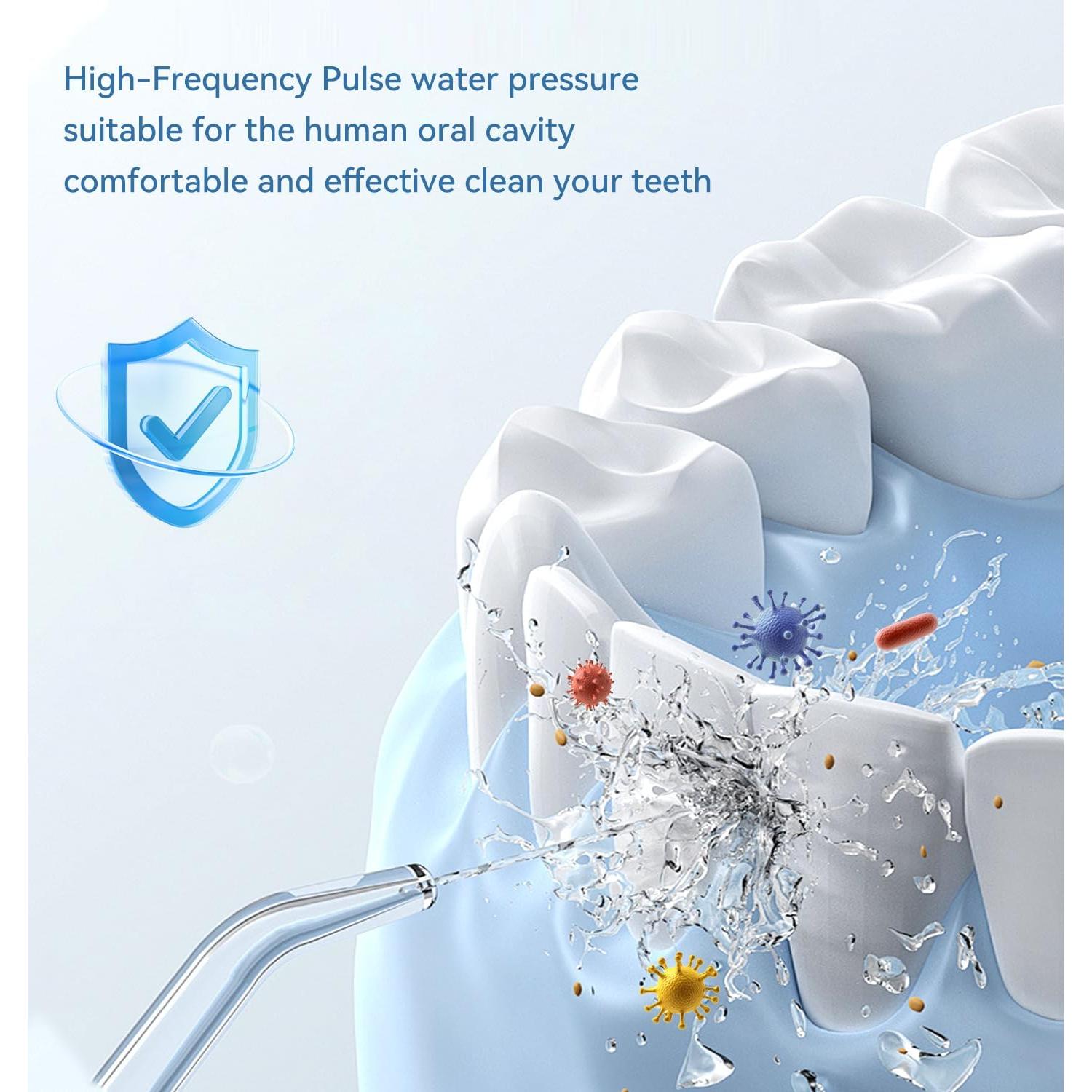 Irrigador Oral Portátil Caredite MS18 Negro, Recargable IPX7