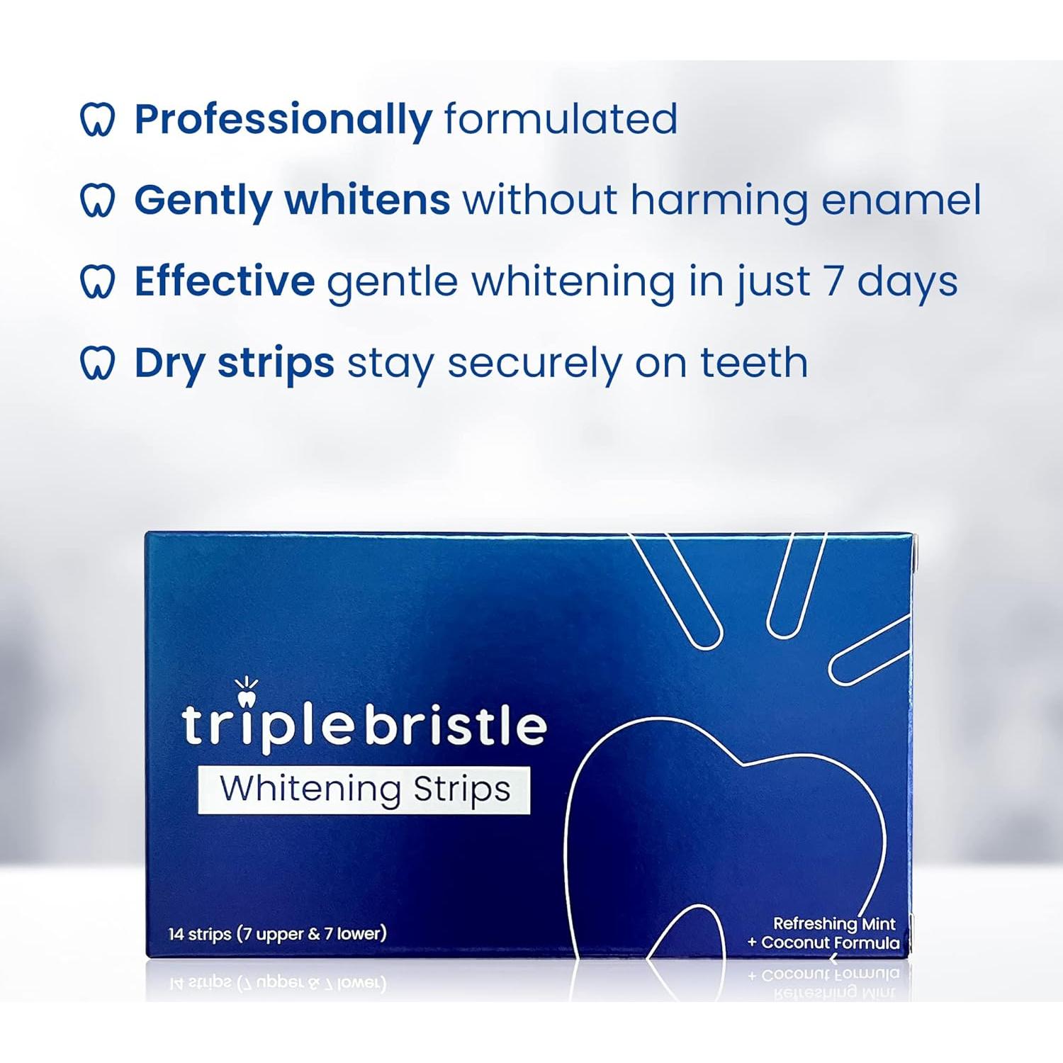 Tiras Blanqueadoras Triple Bristle para Dientes Sensibles - 14 Unidades