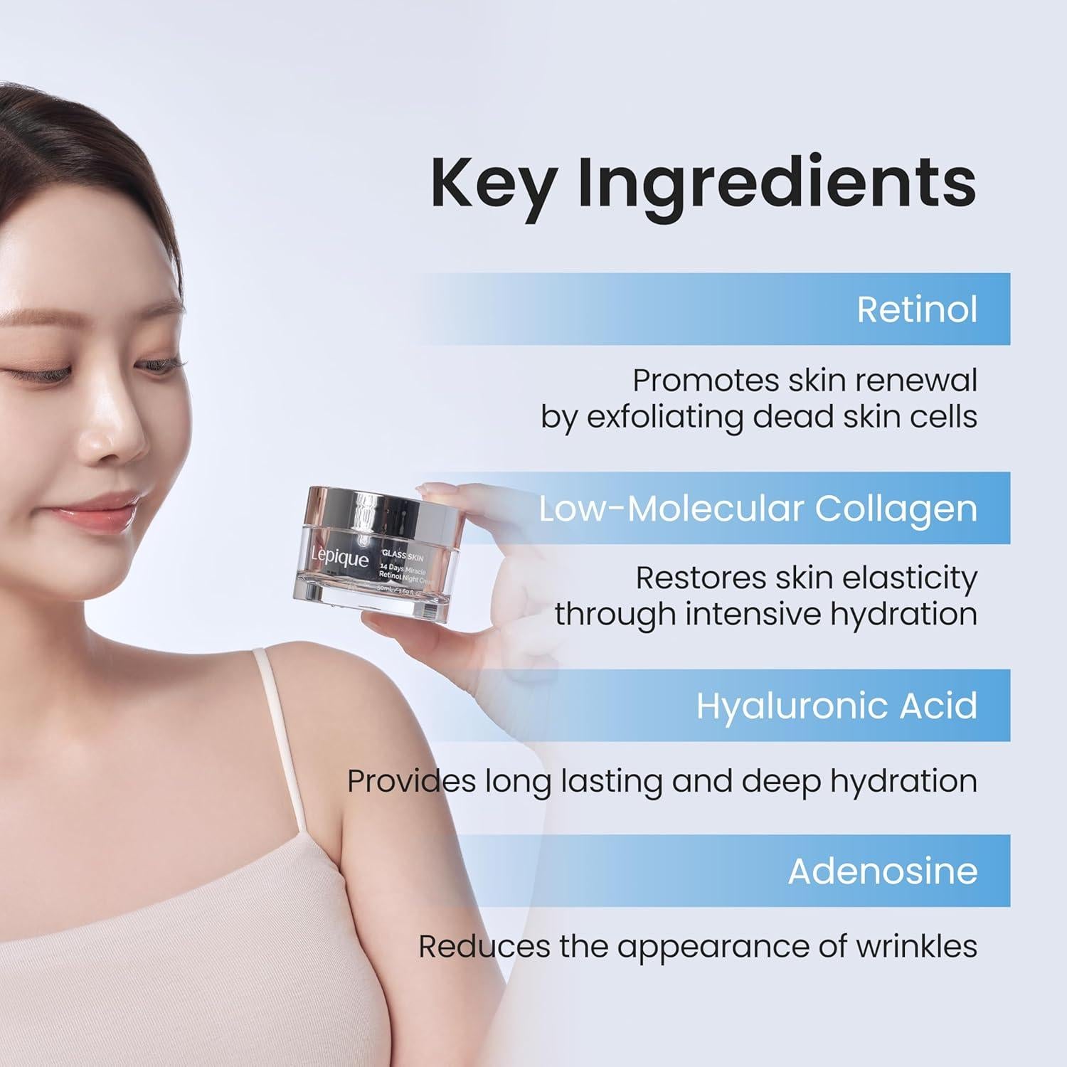 Crema Nocturna Antienvejecimiento Ecoment 48g - Retinol, Colágeno, Ácido Hialurónico