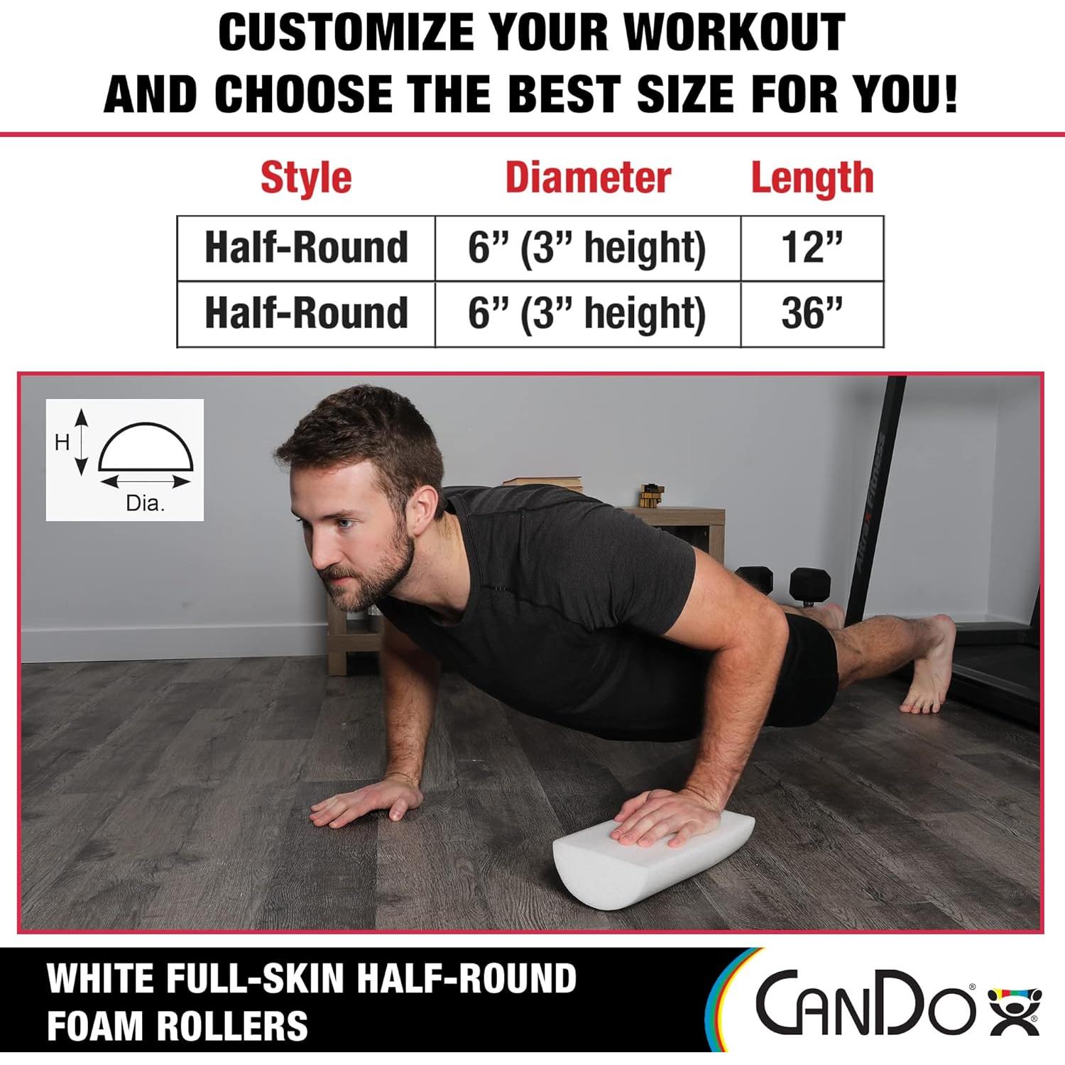 Rodillo de Espuma PE CanDo 30.48 cm para Recuperación Muscular