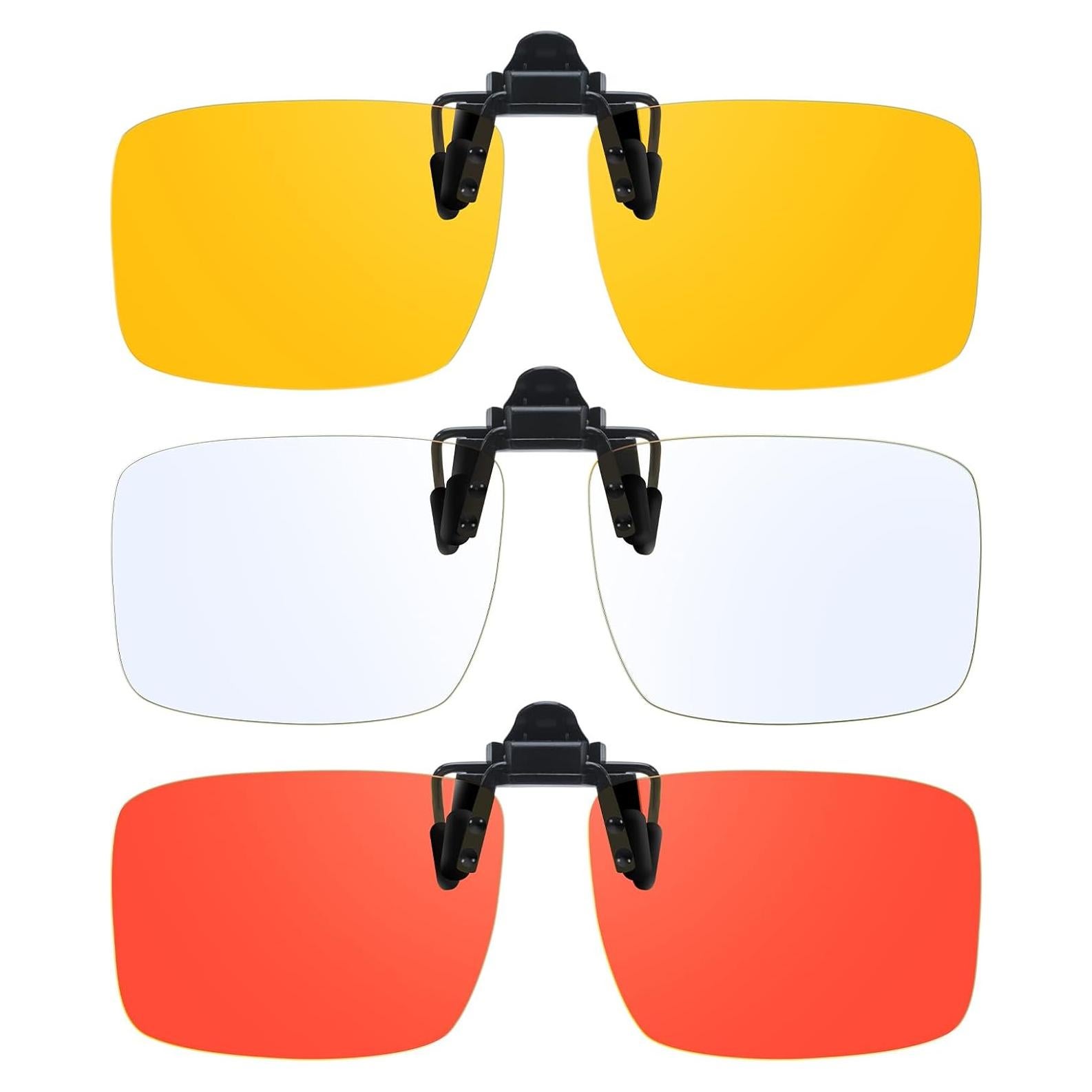 Gafas Clip-On VIEWBETTER Bloqueo Luz Azul 3 Piezas Naranja Amarillo