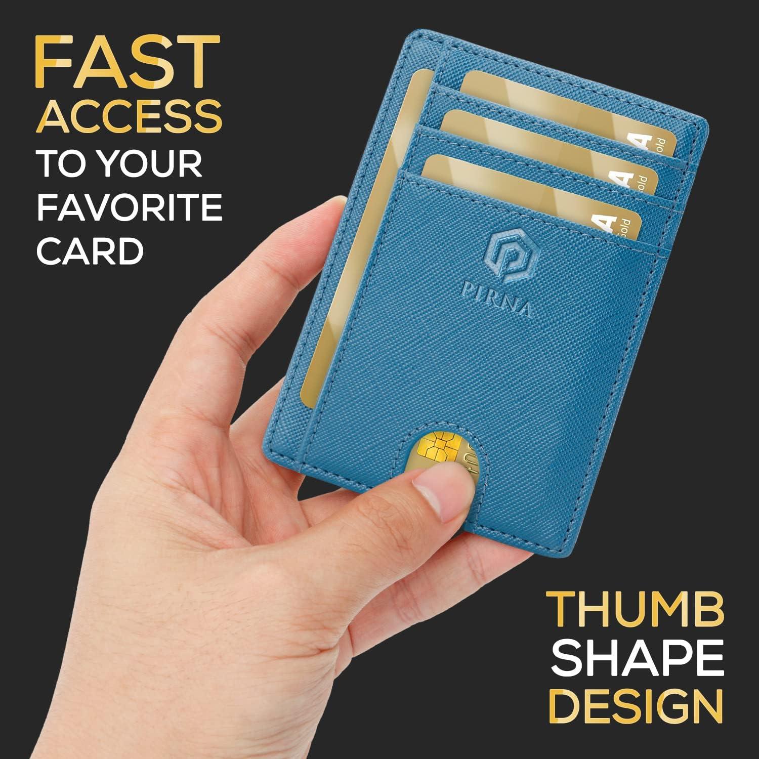 Billetera delgada PIRNA para hombres con bloqueo RFID - Azul Cielo