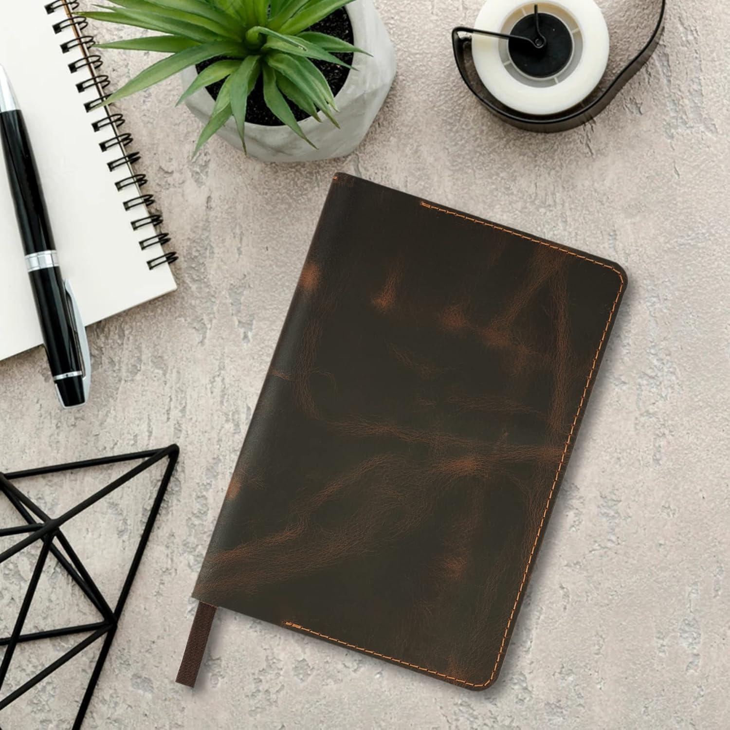 Cubierta de Diario de Cuero A5 TheAntiq Marrón Hecha a Mano