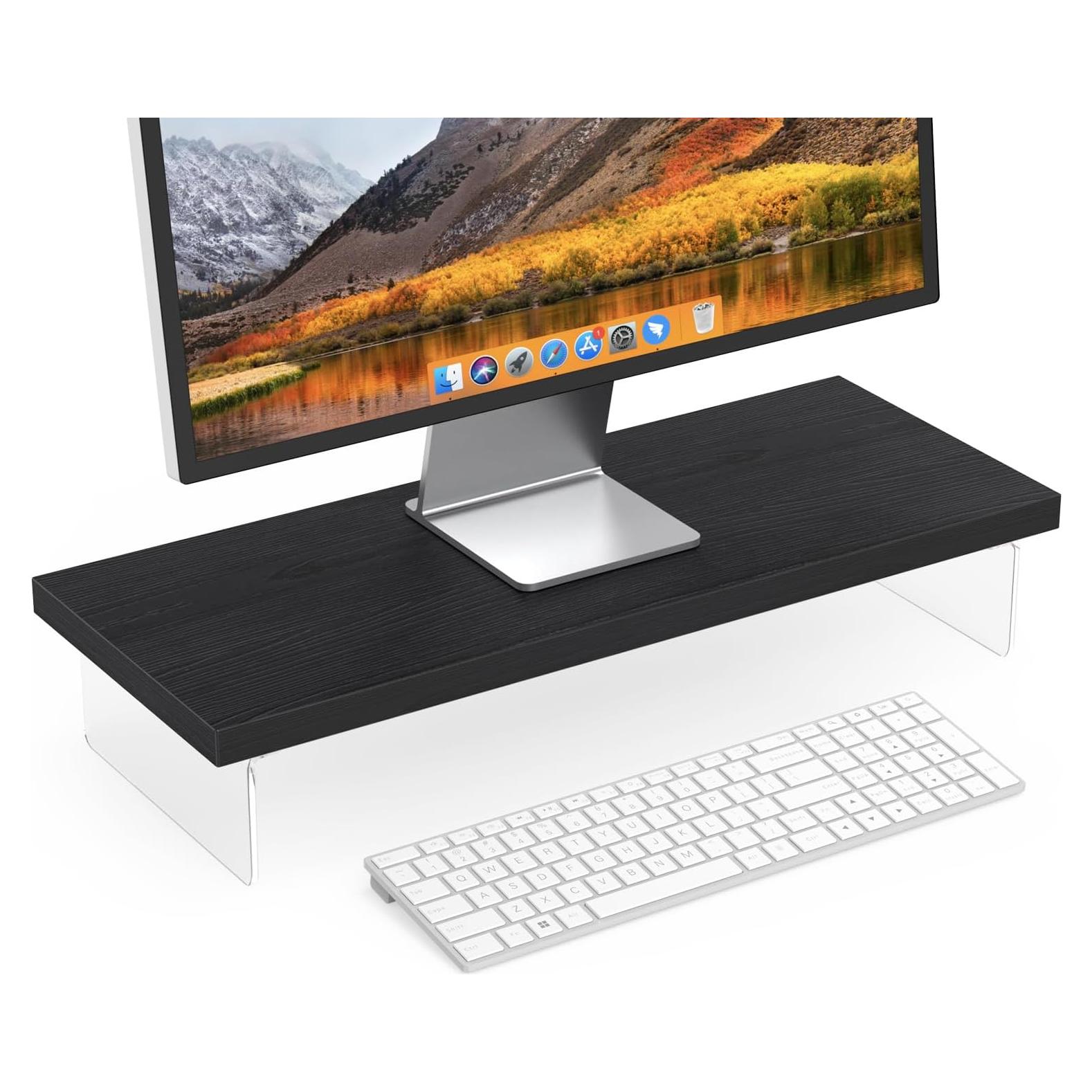 Soporte para Monitor SSWOOD de Madera y Acrílico 63.5x25.4cm