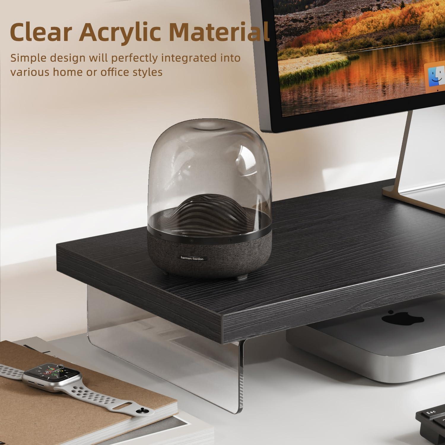 Soporte para Monitor SSWOOD de Madera y Acrílico 63.5x25.4cm