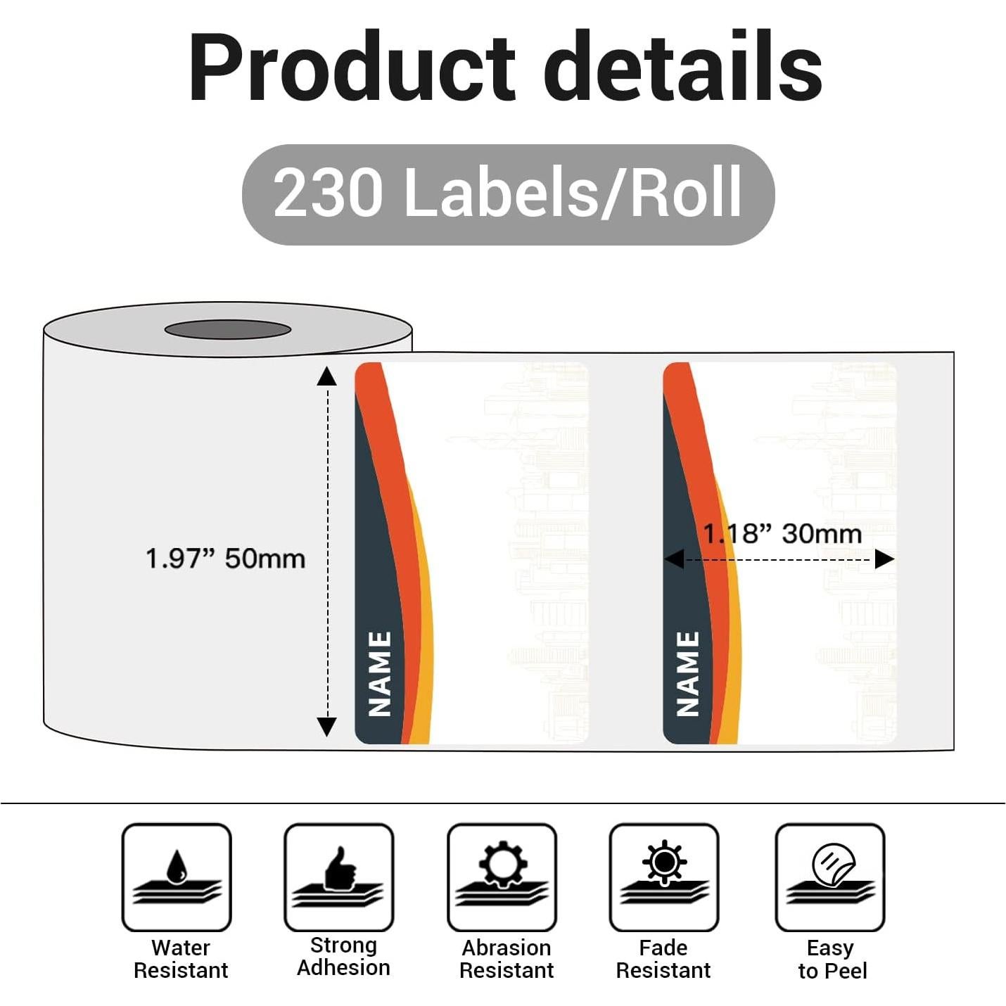 Etiquetas térmicas autoadhesivas Phomemo M110 50x30mm 230 unidades