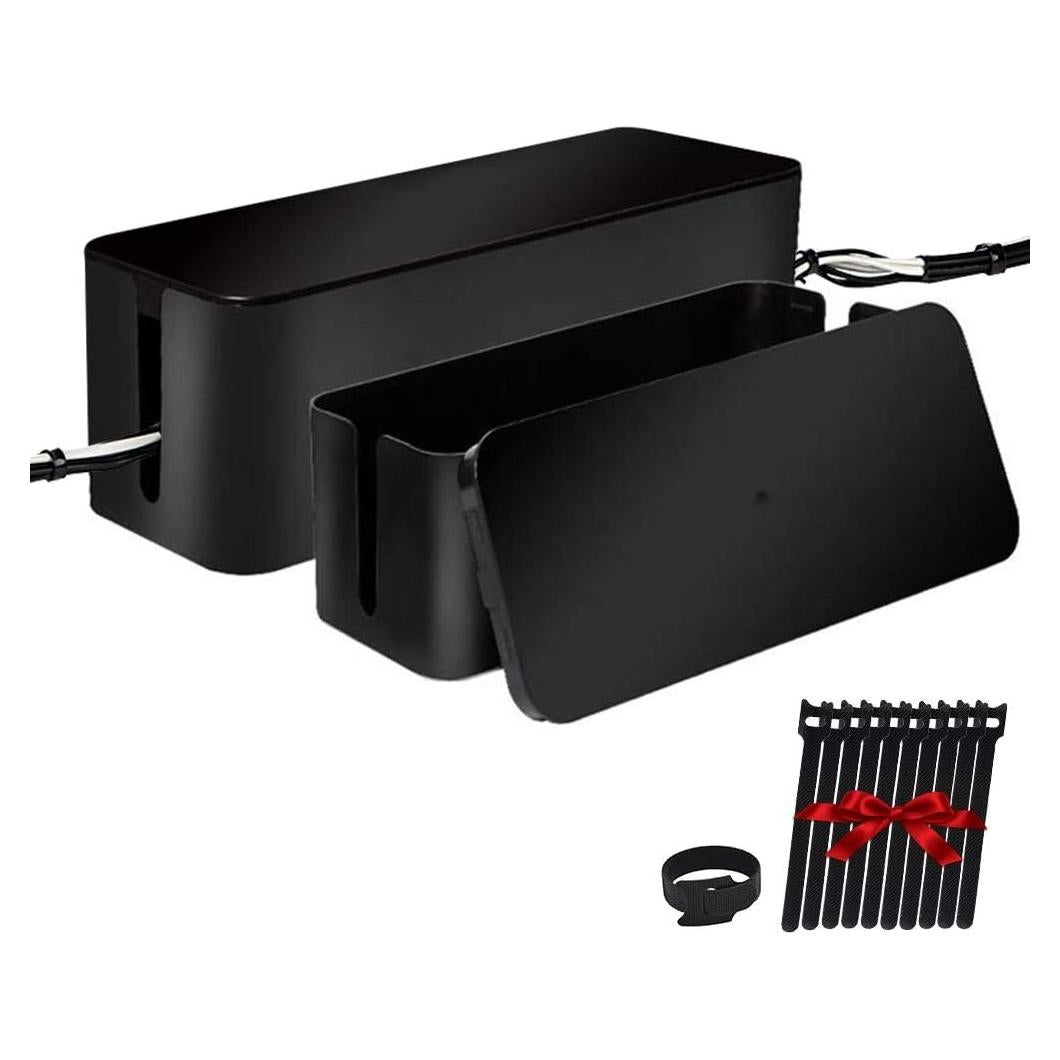 Caja de Gestión de Cables ShellKingdom CB100, 2 Conjuntos, Negro