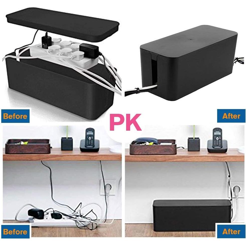 Caja de Gestión de Cables ShellKingdom CB100, 2 Conjuntos, Negro
