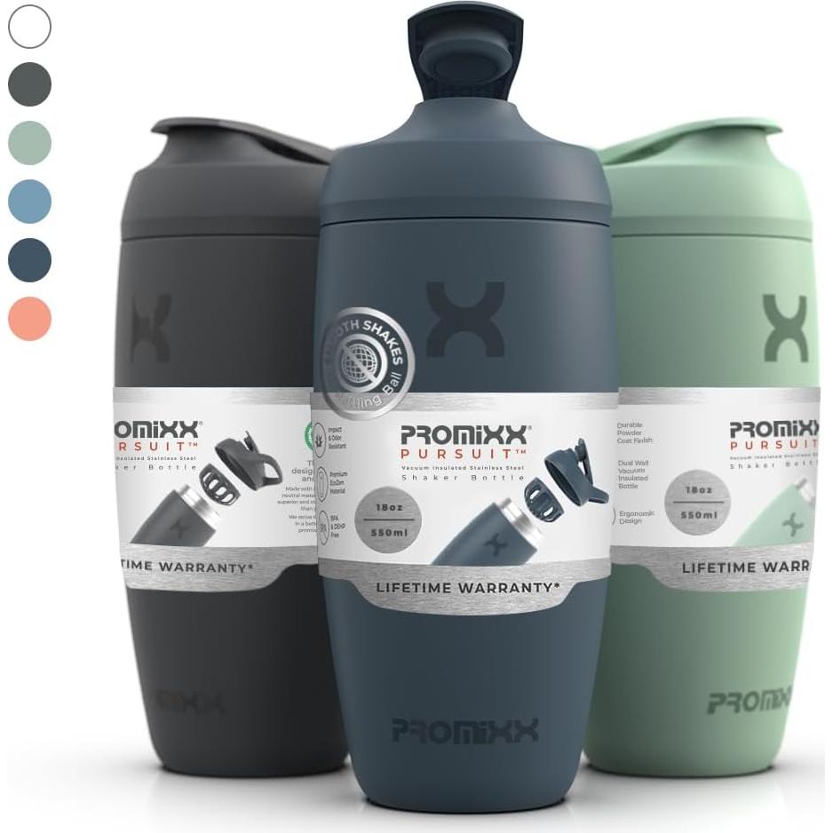 Botella Mezcladora Promixx Pursuit 550ml Acero Inoxidable Coral