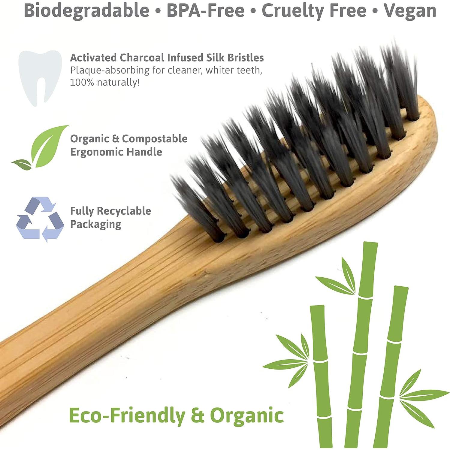 Set de Cepillos de Dientes de Bambú Barebu - Ecológicos y Biodegradables (Paquete de 8)