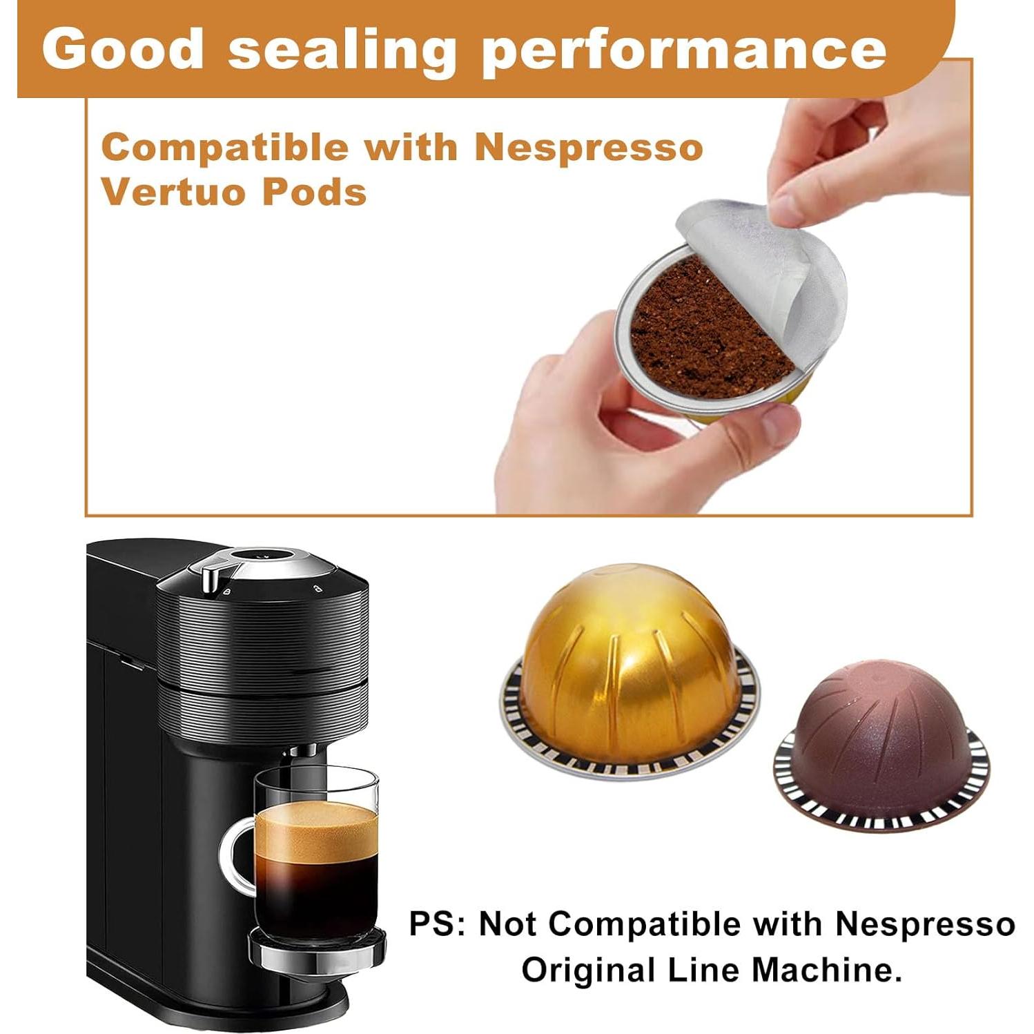 Sellos de Aluminio Reutilizables Cafly 120 Pcs 62mm para Nespresso