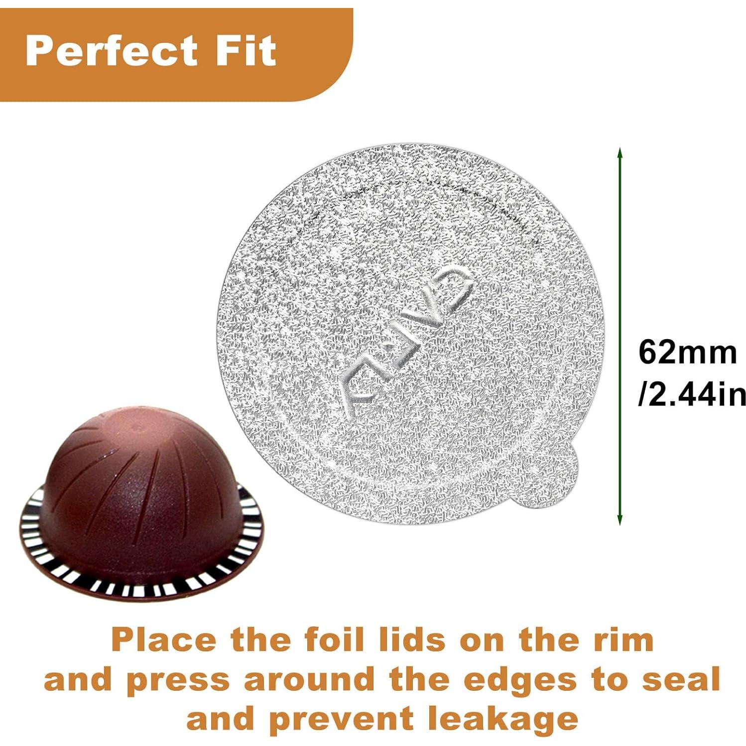 Sellos de Aluminio Reutilizables Cafly 120 Pcs 62mm para Nespresso