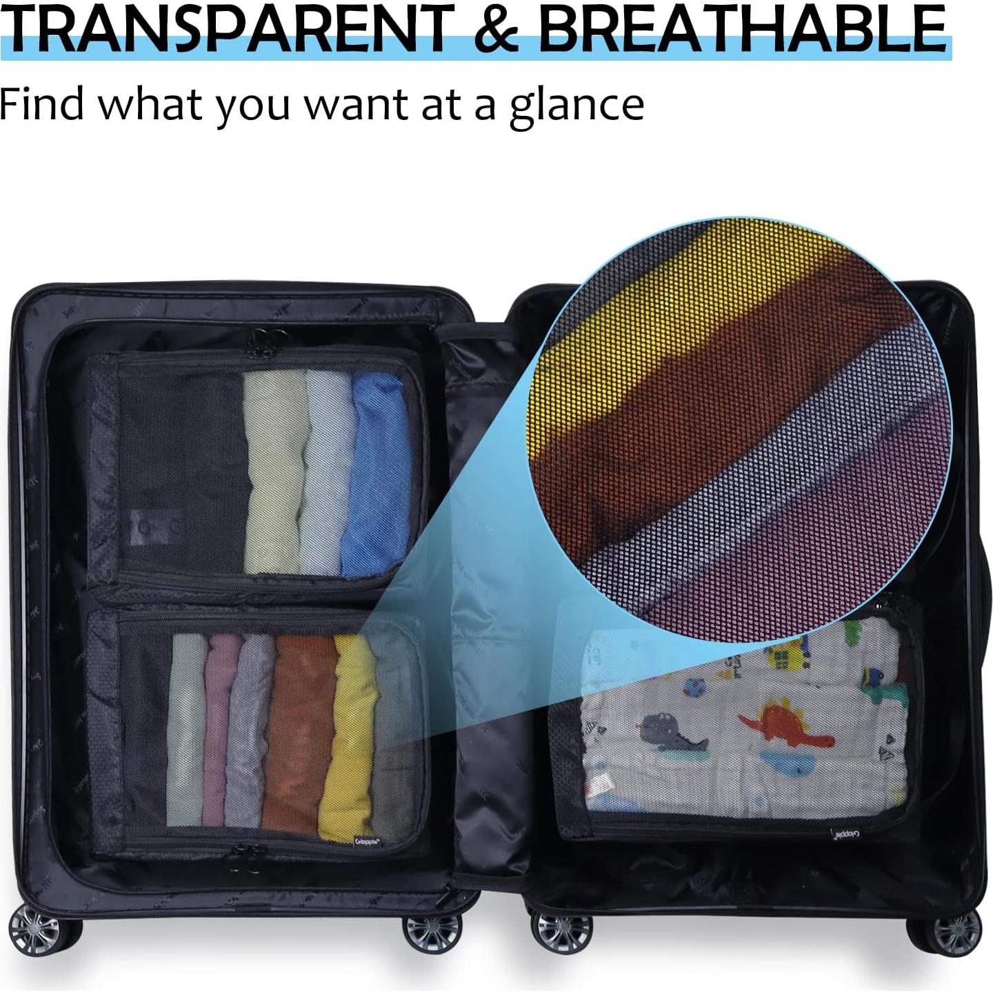 Cubos de Empaque Gloppie 4 Pack - Organizadores de Viaje