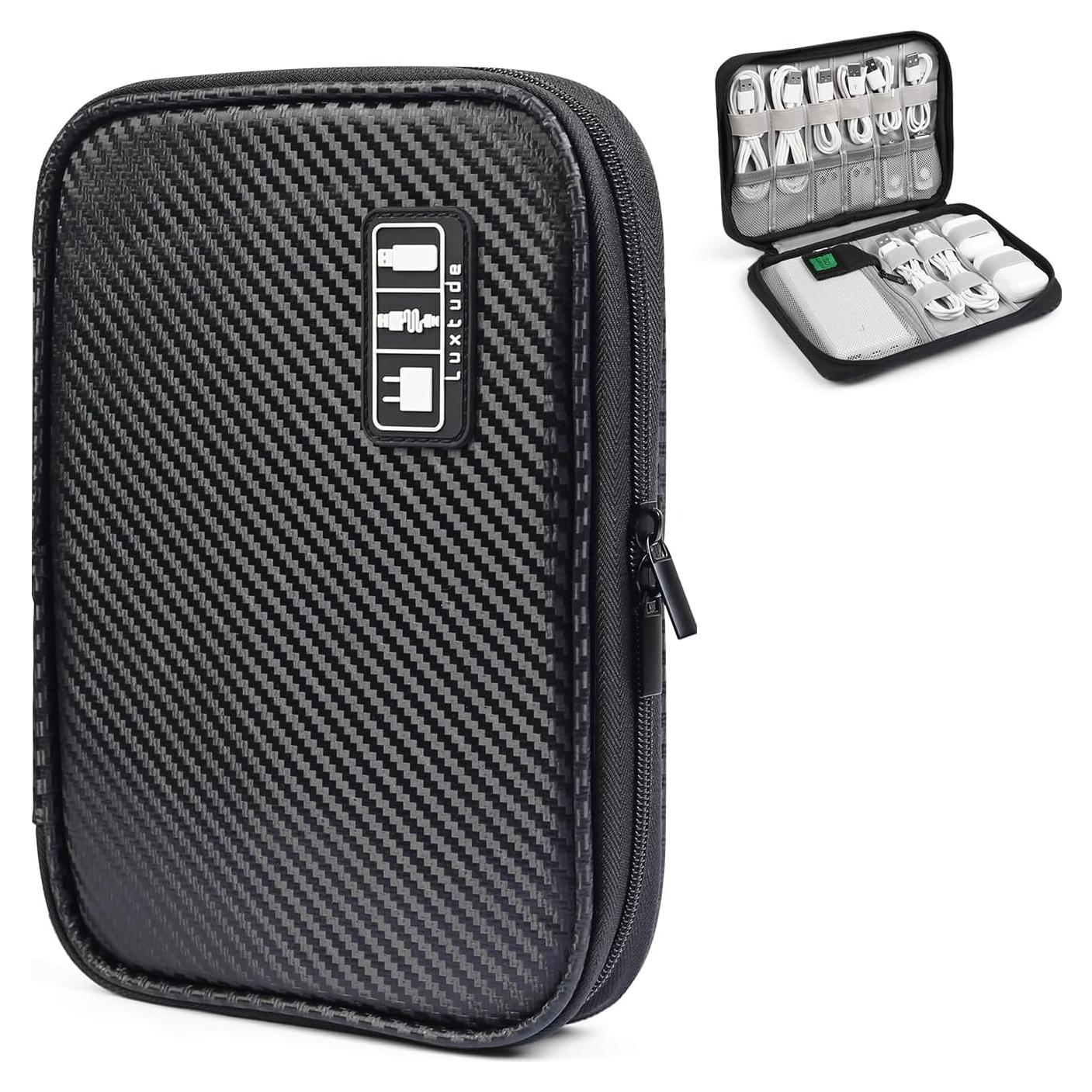 Organizador de Cables Luxtude Negro Compacto con Cremallera