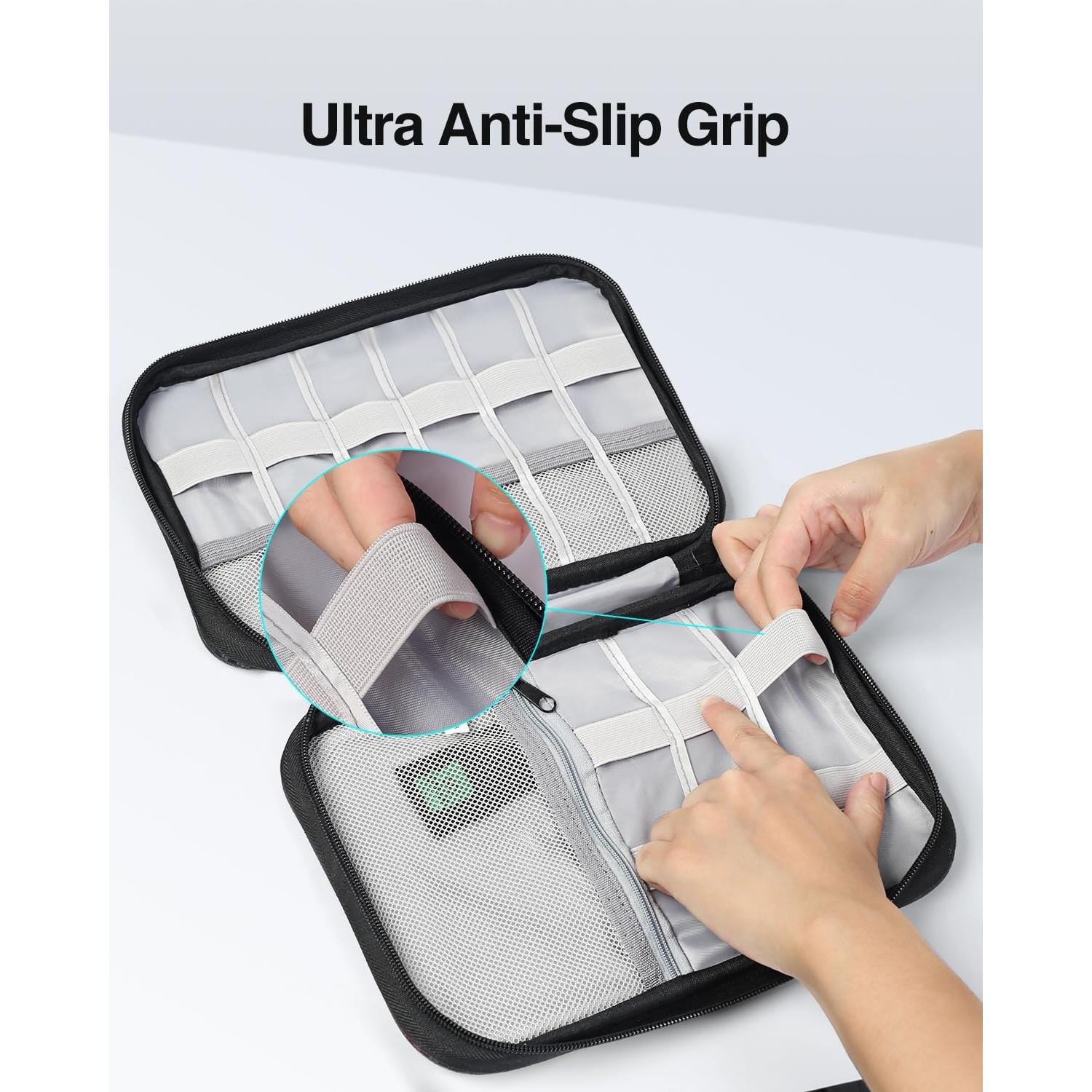 Organizador de Cables Luxtude Negro Compacto con Cremallera