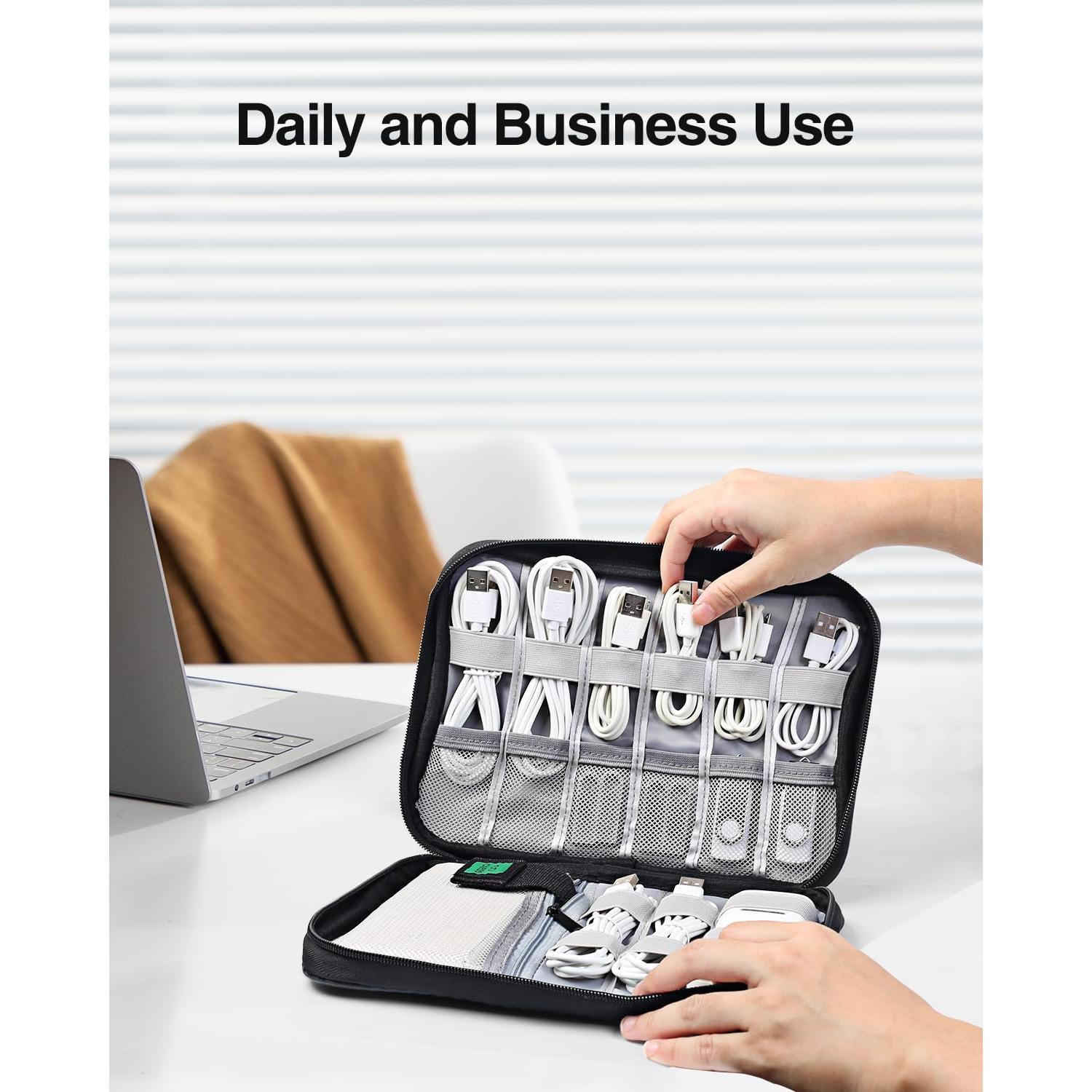 Organizador de Cables Luxtude Negro Compacto con Cremallera