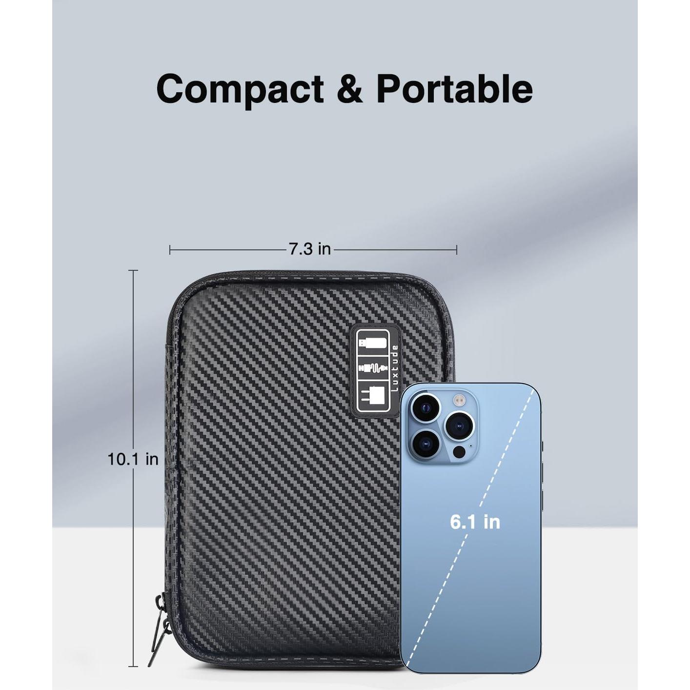 Organizador de Cables Luxtude Negro Compacto con Cremallera