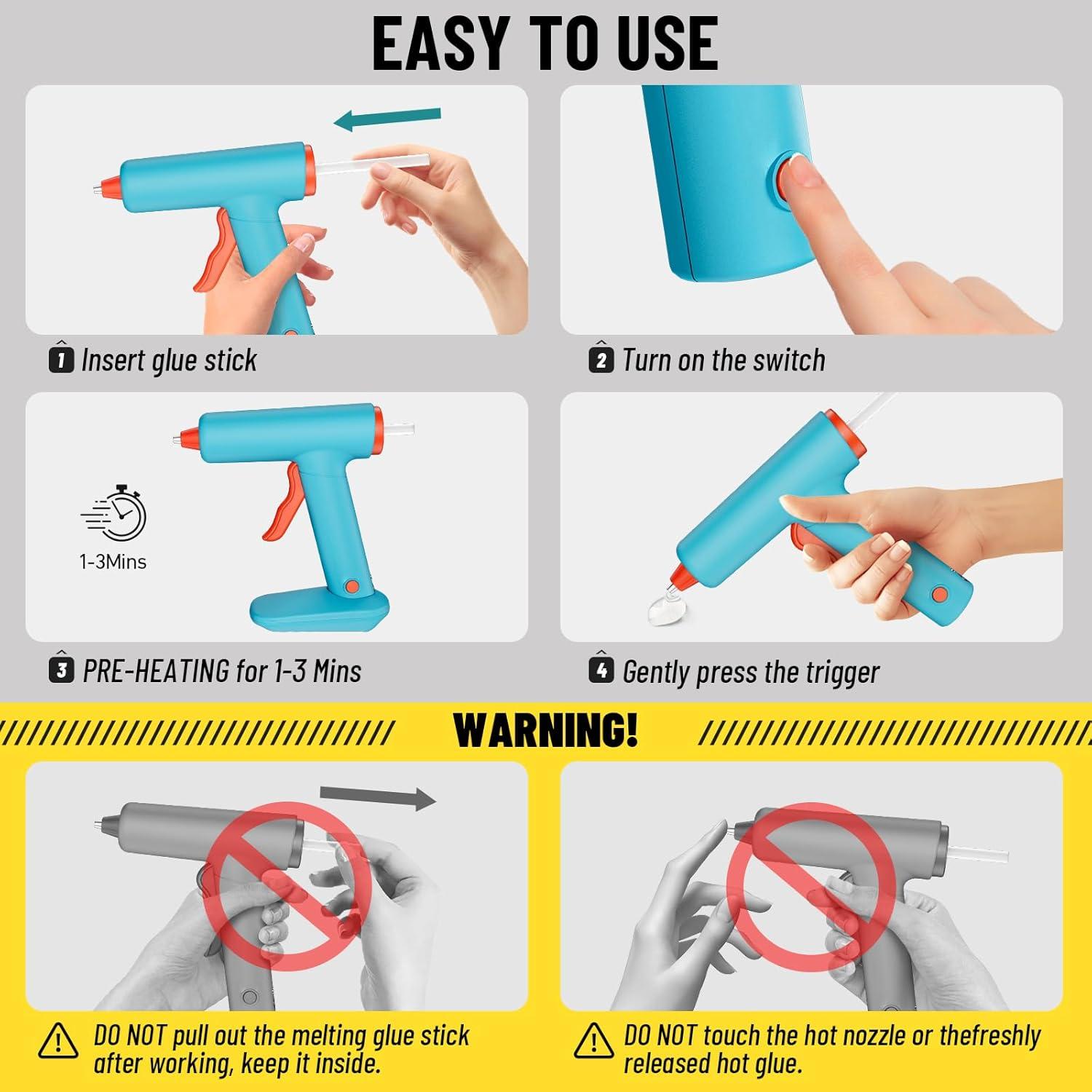 Pistola de Pegamento Caliente Inalámbrica DajiZynx 20W 30 Barritas