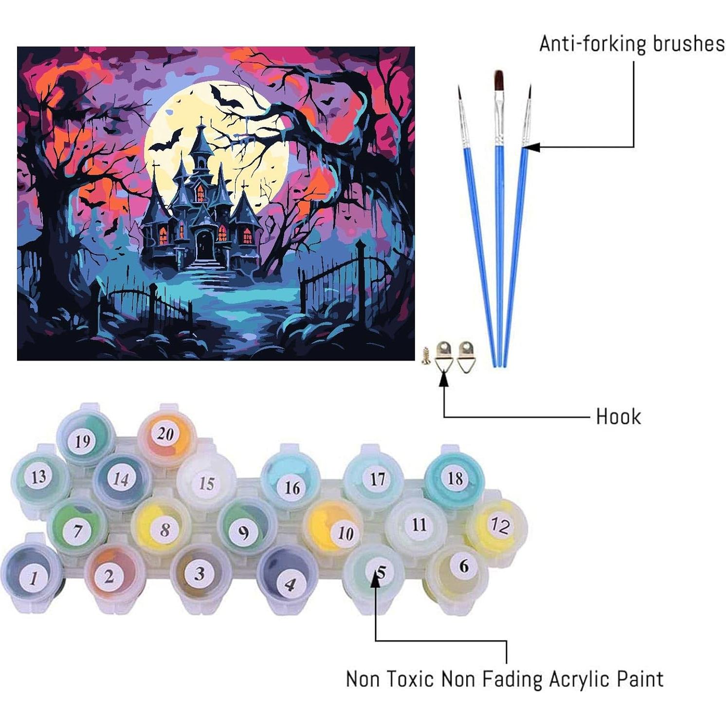 Kit de Pintura por Números Clendo Halloween 40.64x50.8 cm