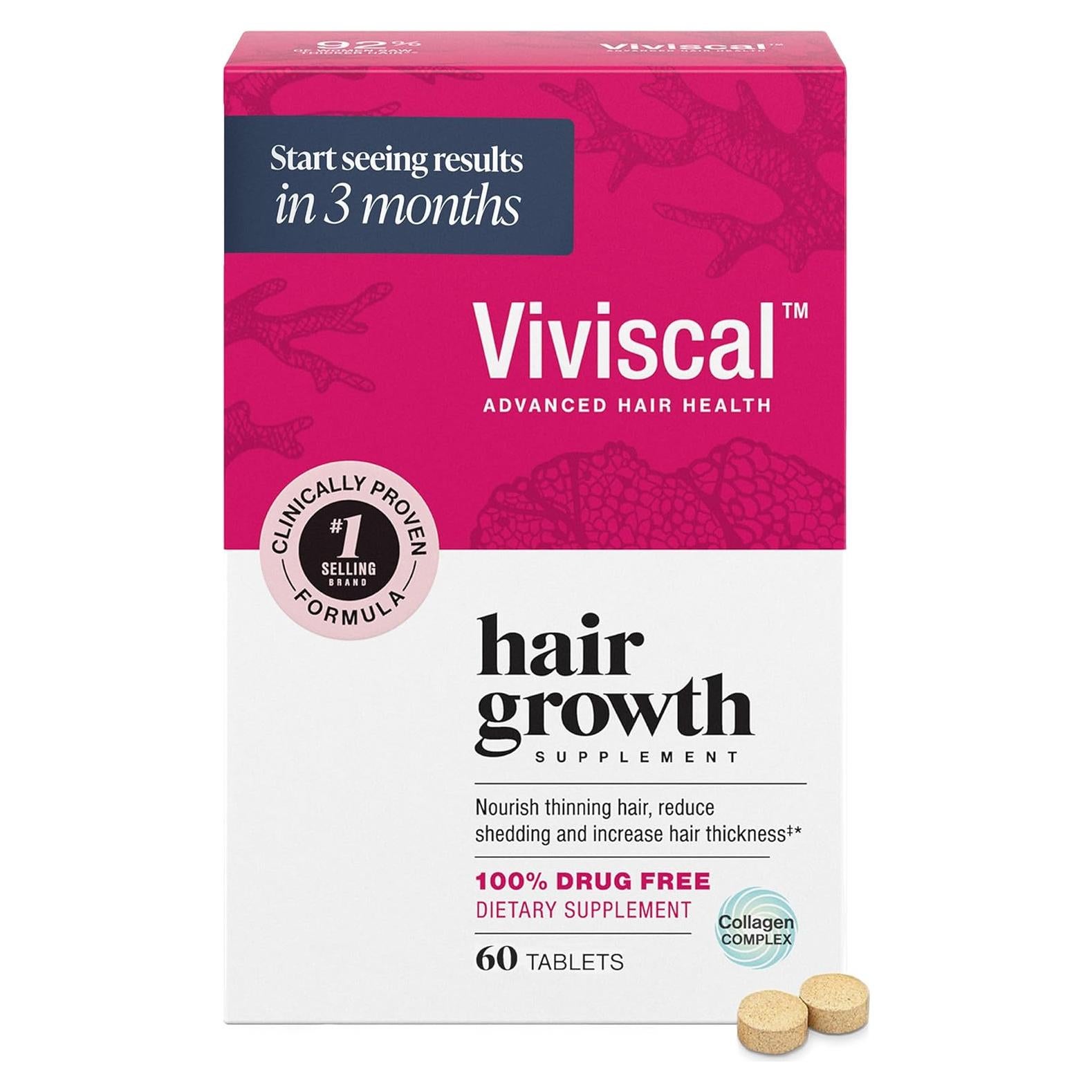 Suplemento Crecimiento Capilar Viviscal Mujeres 60 Tabletas