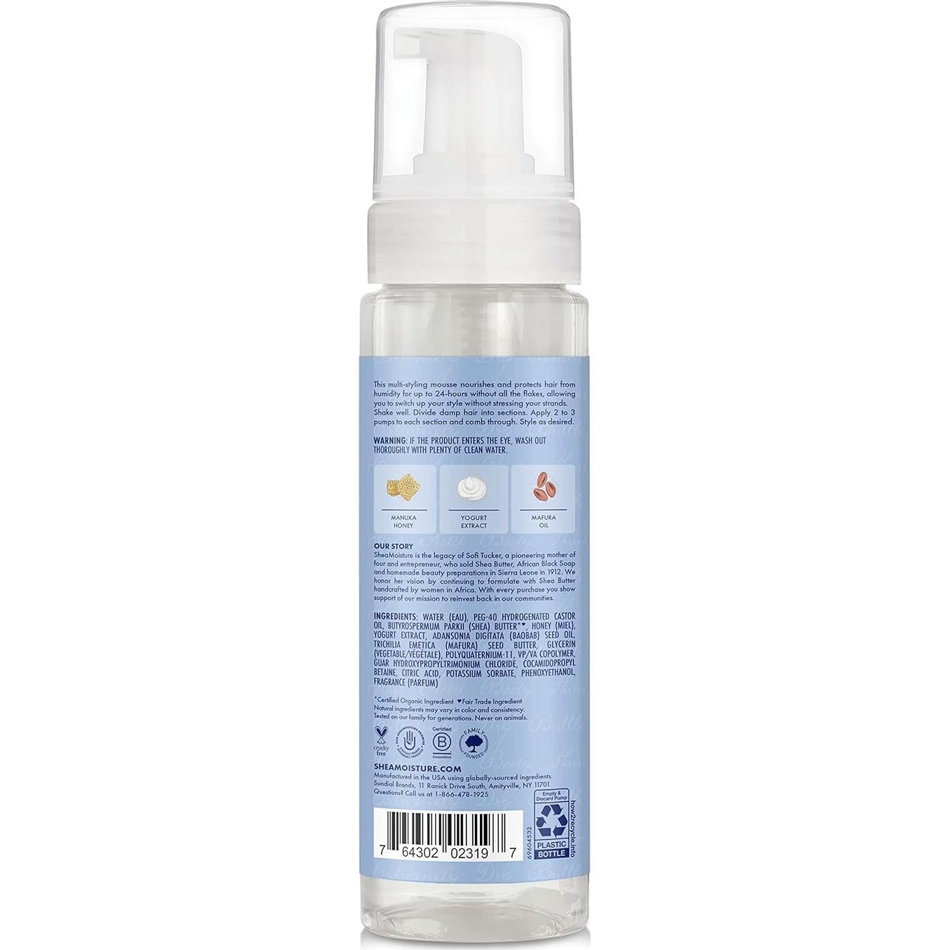 Mousse Multi-estilo Suave SheaMoisture Miel de Manuka 221 ml