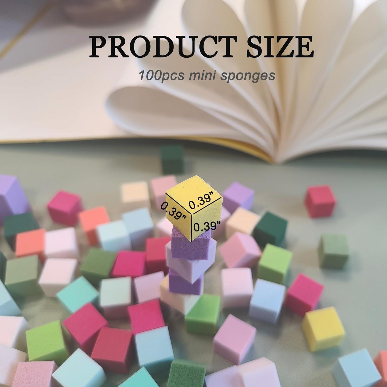 Kit de 100 Esponjas para Arte de Uñas Ombre QZRUO - Mini Esponjas de 1 cm