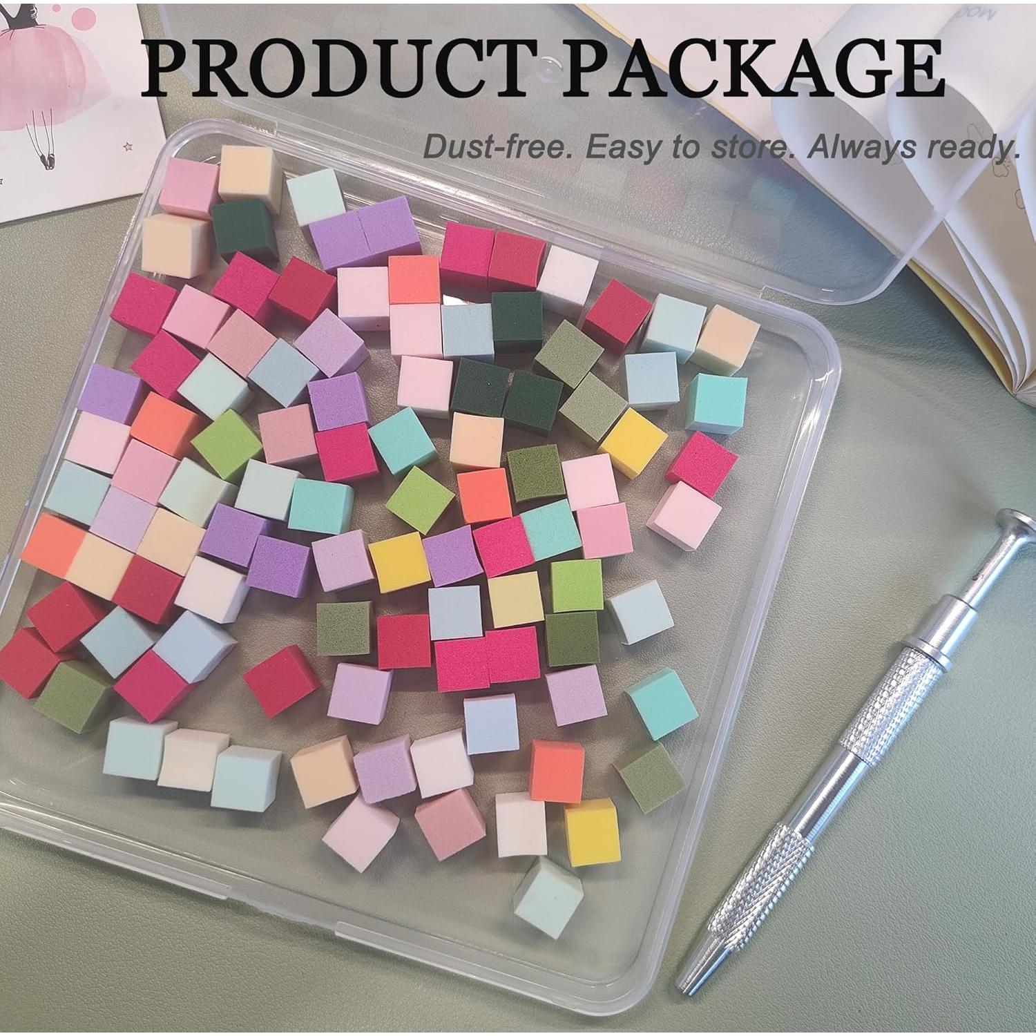 Kit de 100 Esponjas para Arte de Uñas Ombre QZRUO - Mini Esponjas de 1 cm