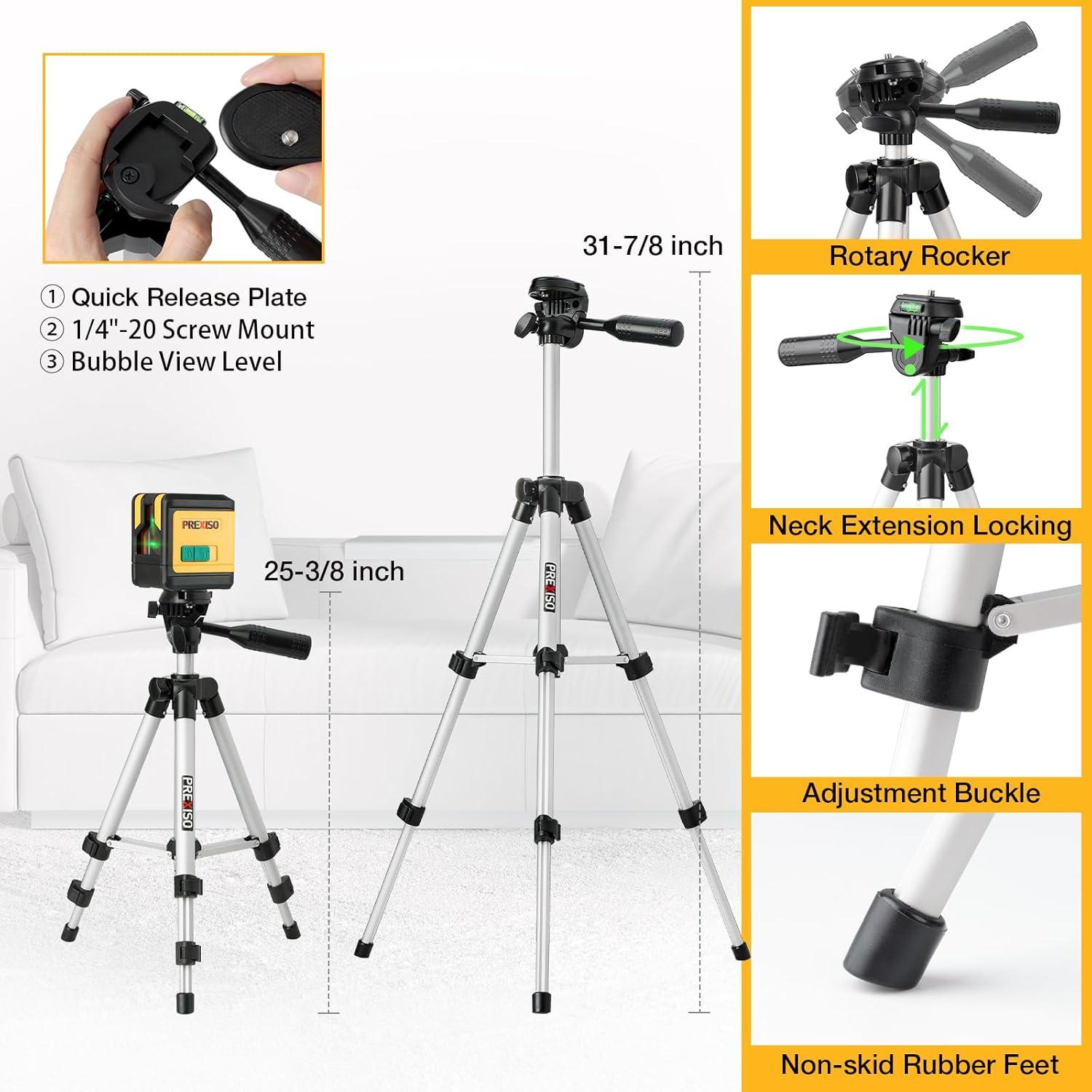Nivel láser Prexiso 100 pies con trípode 80 cm