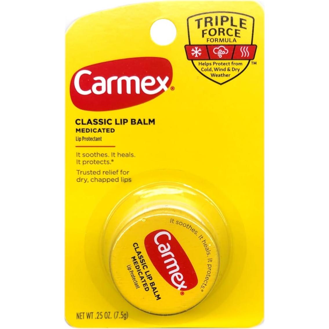 Bálsamo Labial Medicado Carmex Clásico 7 g (Paquete de 6)