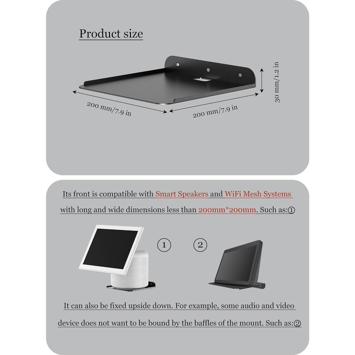 Estante de Pared Metal Universal NOTMBESTM para Altavoces y Proyectores