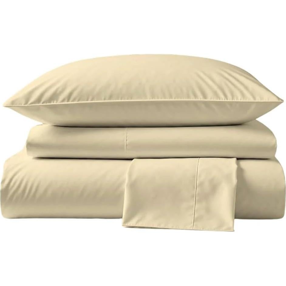 Juego de Sábanas Individual Peru Pima 3 Piezas 100% Algodón Marfil