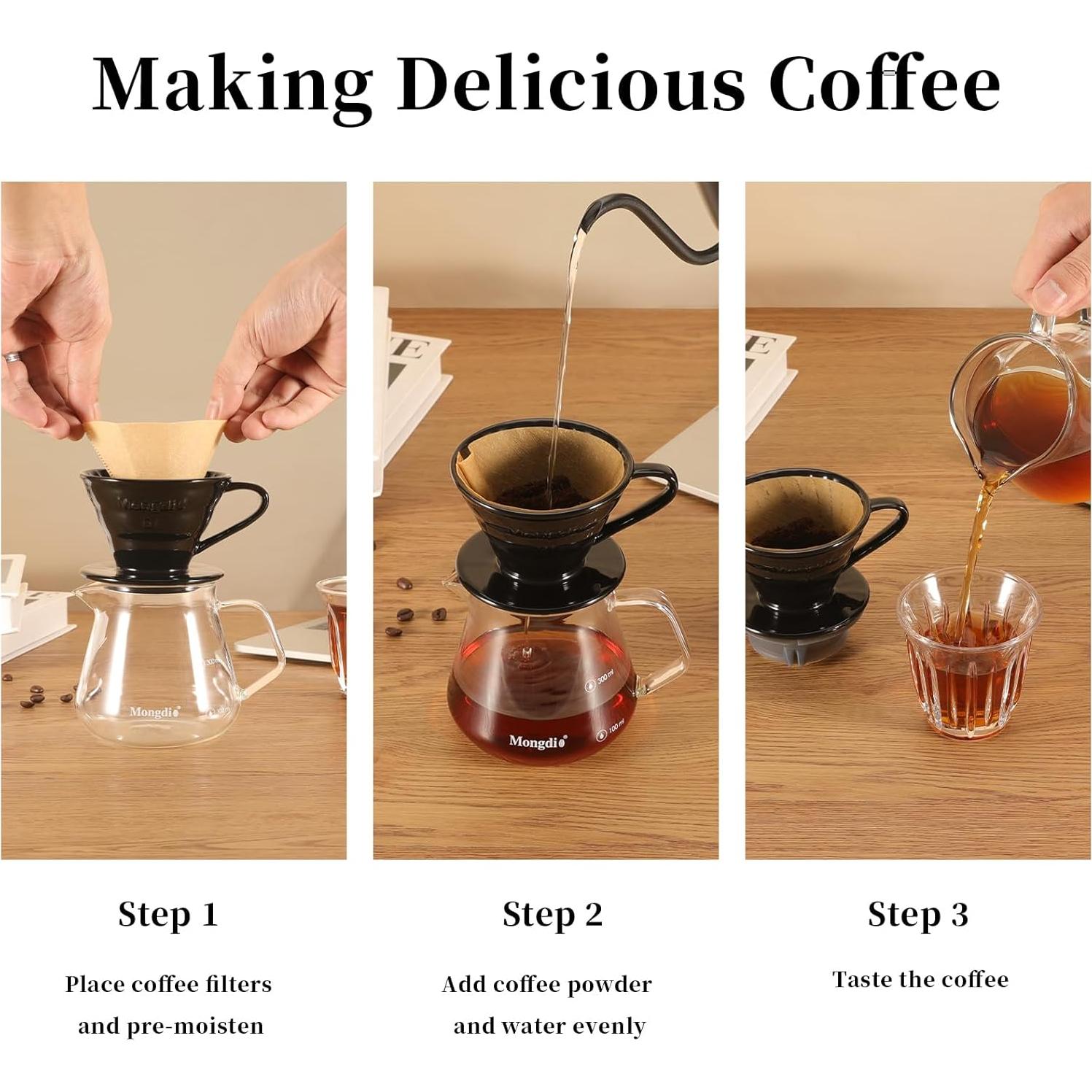 Vertedor de Café Cerámica Mongdio MD-TCLB Negro 320g