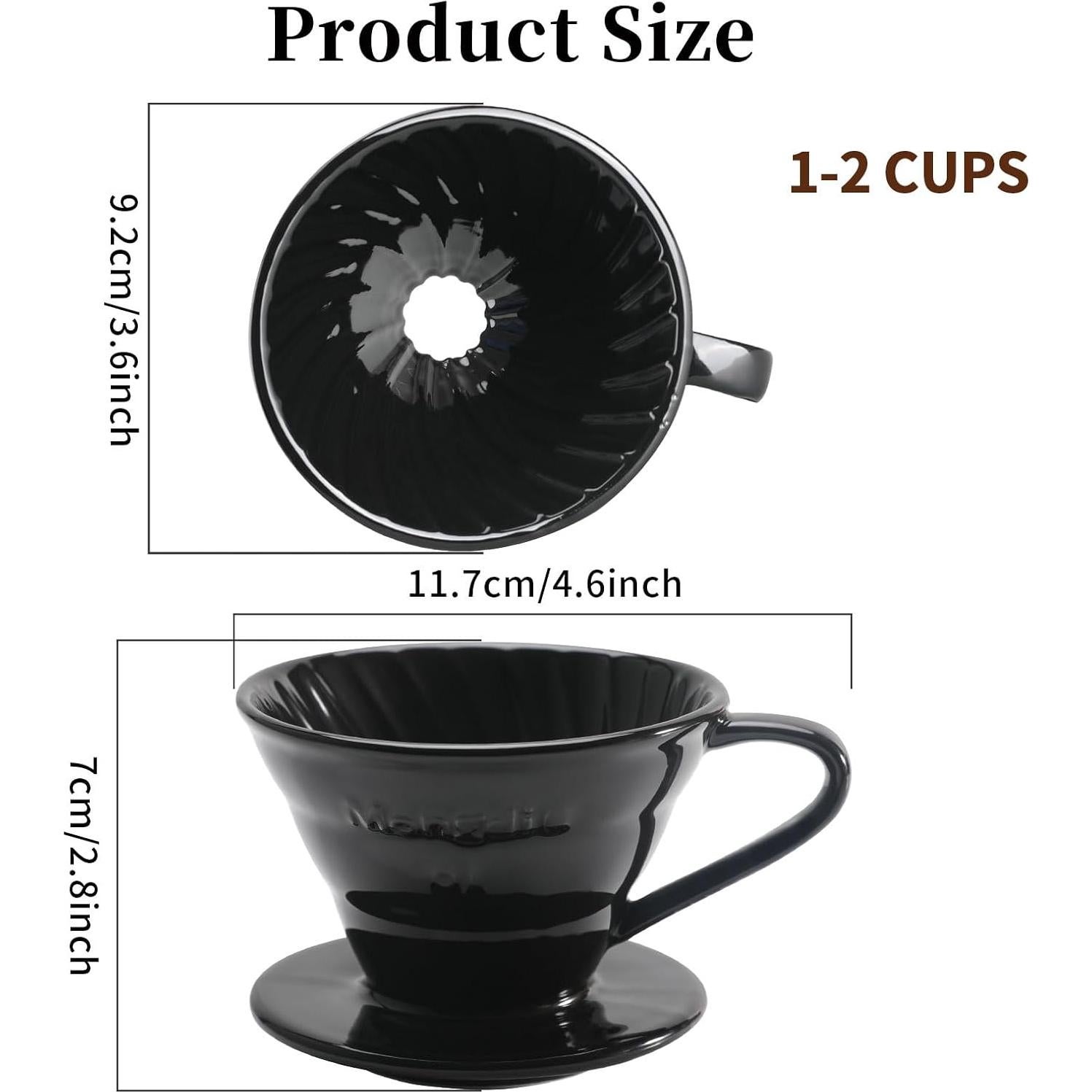 Vertedor de Café Cerámica Mongdio MD-TCLB Negro 320g